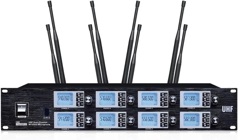 سیستم بی سیم کلیسا 8800، میکروفون کندانسور بی سیم هدست بژ حرفه ای UHF با 8 کانال 100، مناسب برای مدرسه، استیج و تئاتر
