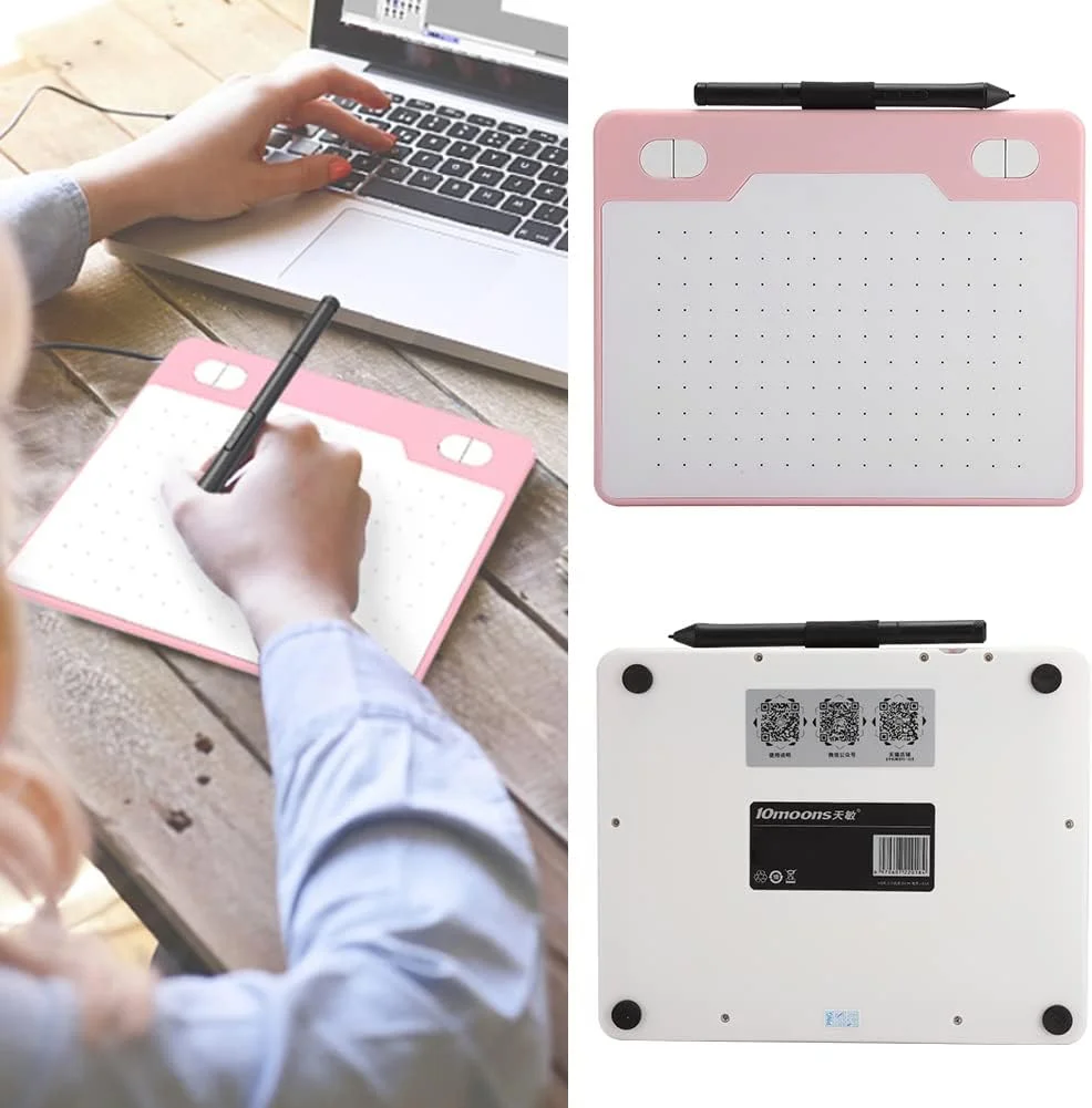 تبلت گرافیکی، تبلت طراحی، صفحه پد خوشنویسی قابل حمل، طراحی گرافیکی دیجیتال برای تلفن و کامپیوتر (صورتی)