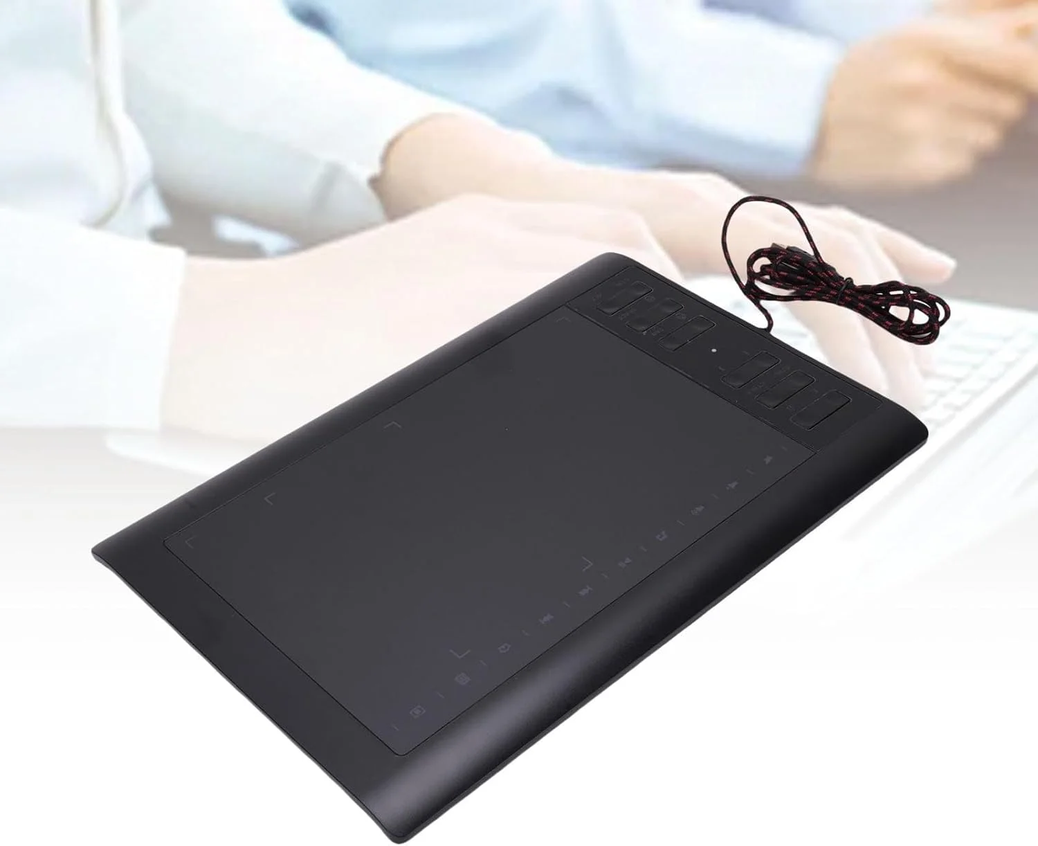 تبلت طراحی گرافیکی G10، با ناحیه فعال بزرگ 10 در 6 اینچ، قلم حساس به فشار 8192، تبلت هنری دیجیتال با 12 کلید میانبر برای نقاشی و طراحی