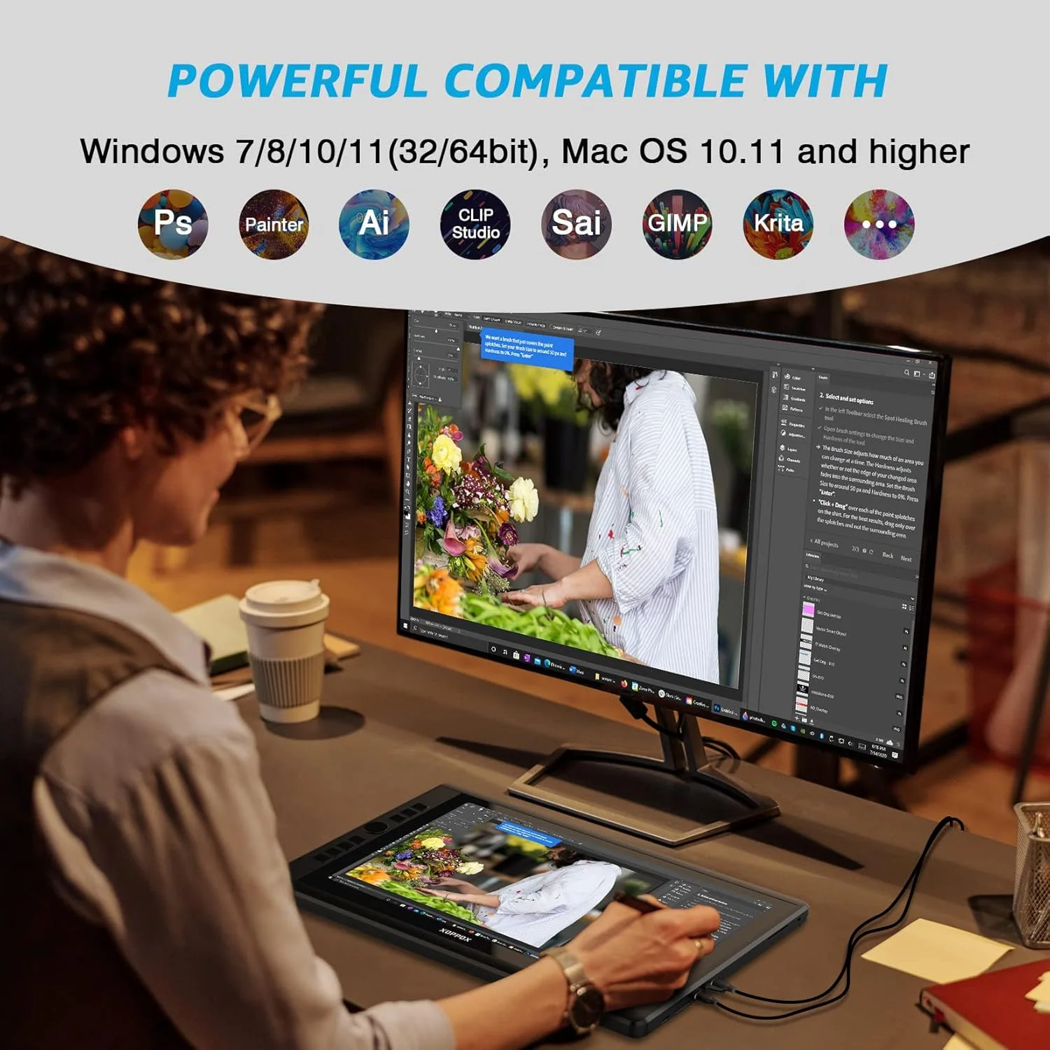 تبلت طراحی XOPPOX با صفحه نمایش 15.6 اینچی 2 در 1، مانیتور طراحی تبلت گرافیکی، صفحه نمایش قلمی 1080P HD IPS با پایه و قلم بدون باتری 8192 سطح سازگار با ویندوز/مک تبلت طراحی XOPPOX با صفحه نمایش 15.6 اینچی 2 در 1، مانیتور طراحی تبلت گرافیکی، صفحه نمایش قلمی 1080P HD IPS با پایه و قلم بدون باتری 8192 سطح سازگار با ویندوز/مک