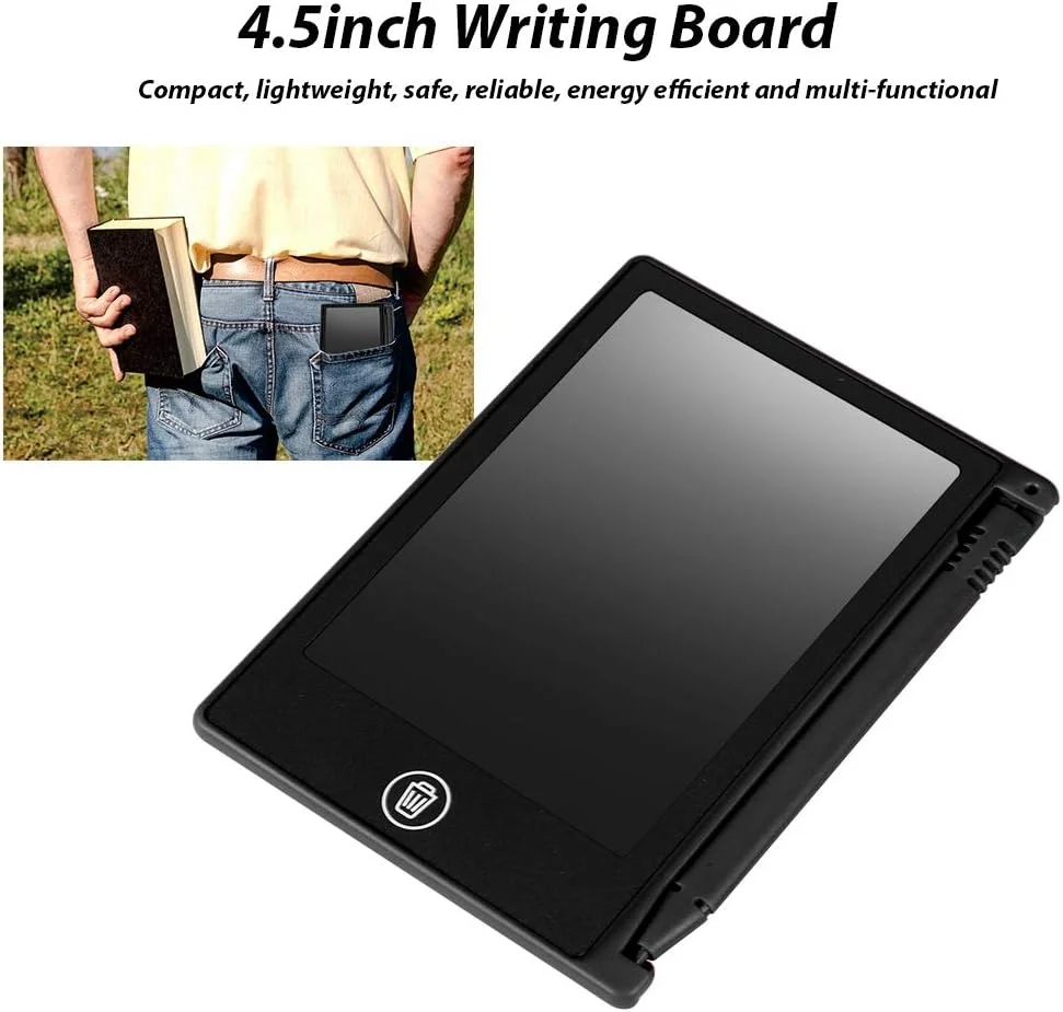 تبلت نوشتاری ال سی دی 4.5 اینچی، تبلت گرافیکی چند منظوره، پد نوشتاری، تخته طراحی، تخته یادداشت دست نویس برای کودکان، بزرگسالان، خانه، مدرسه، دفتر (مشکی) تبلت نوشتاری ال سی دی 4.5 اینچی، تبلت گرافیکی چند منظوره، پد نوشتاری، تخته طراحی، تخته یادداشت دست نویس برای کودکان، بزرگسالان، خانه، مدرسه، دفتر (مشکی)