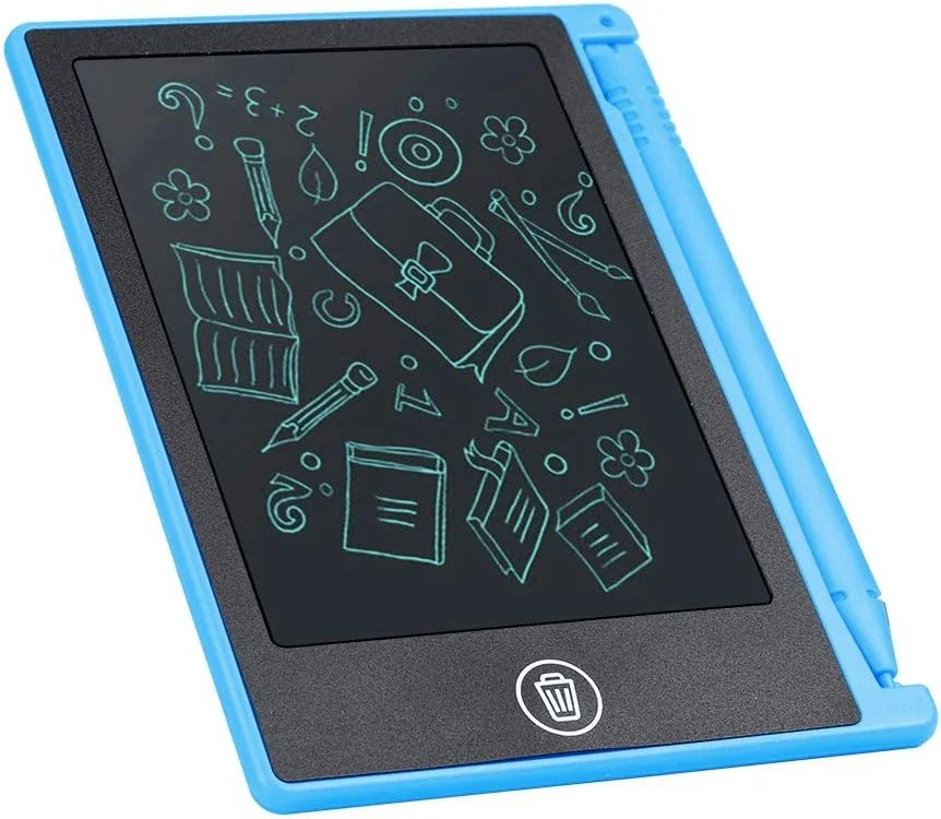 تبلت نوشتاری LCD 4.5 اینچی، تبلت گرافیکی چند منظوره، پد نوشتاری، تخته طراحی، دست خط، یادداشت پیام، تخته اعلانات برای کودکان، بزرگسالان، خانه، مدرسه، دفتر (آبی)