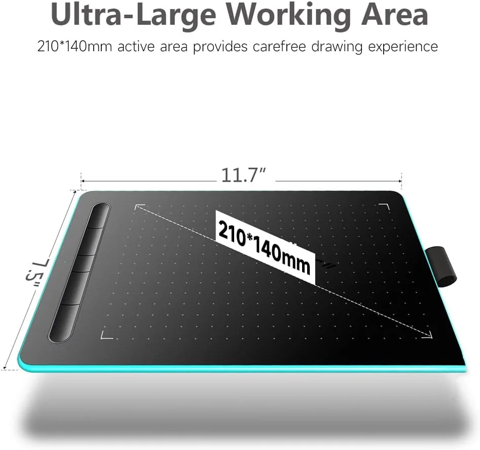 تبلت طراحی گرافیکی WP9620N با 8192 سطح حساسیت فشار، رزولوشن 5080LPI و سرعت خواندن 230PPS - آبی