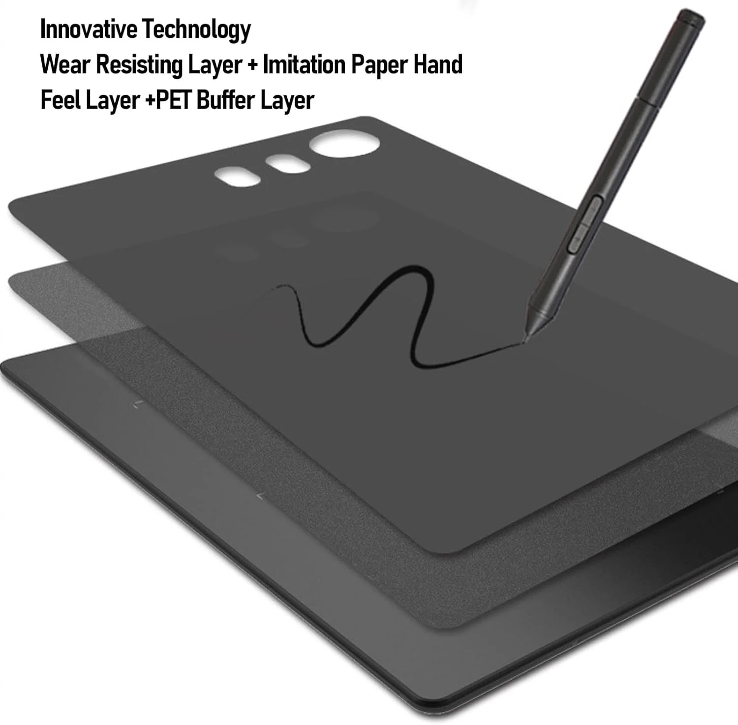 تبلت طراحی گرافیکی، تبلت هنری دیجیتال بزرگ 10 در 6 اینچ با قلم غیرفعال با 8192 سطح فشار، 4 کلید میانبر قابل تنظیم، تبلت گرافیکی برای نقاشی و خلق آثار هنری
