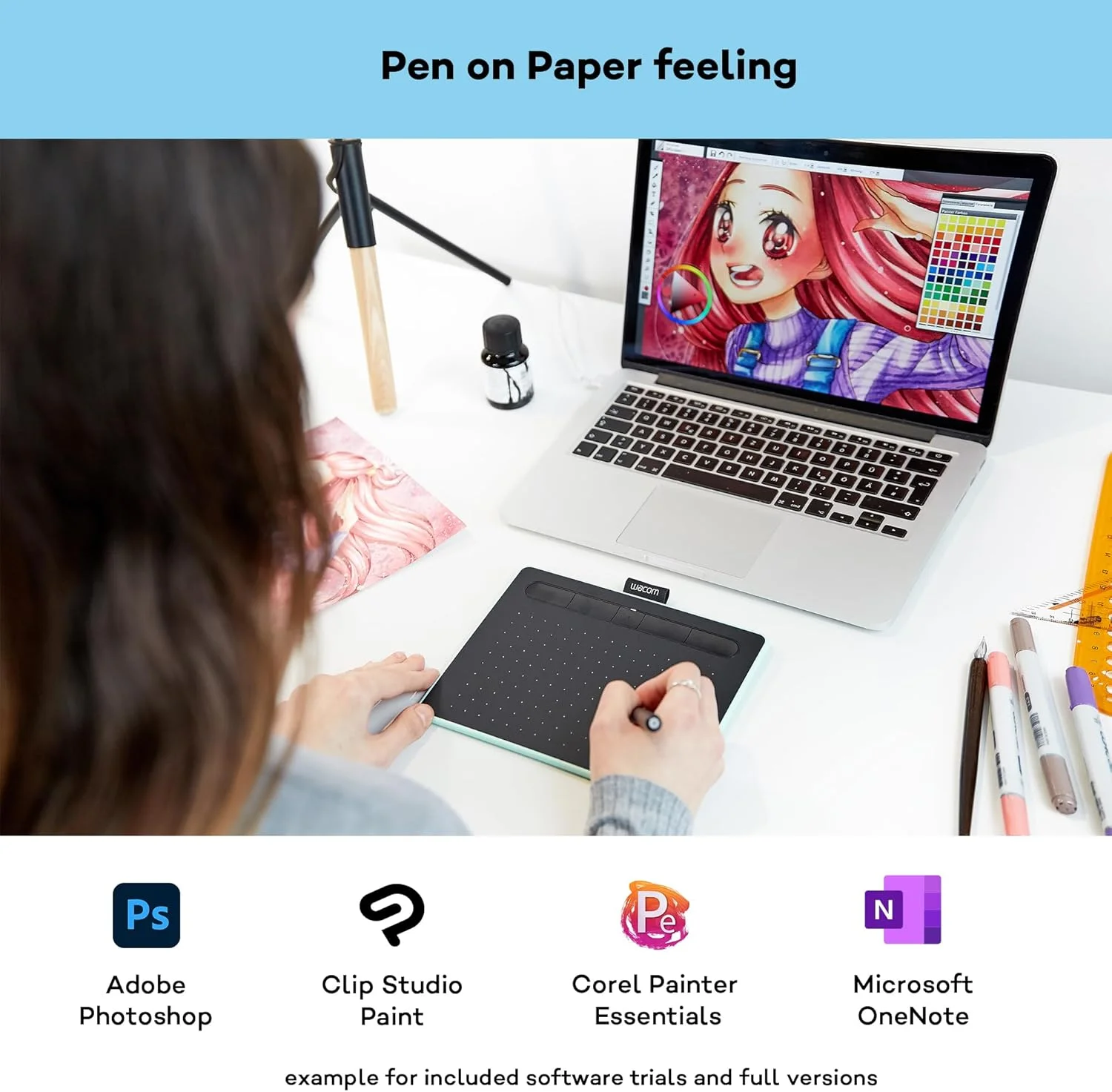 قلم نوری وکوم Intuos S بلوتوثی - رنگ پسته ای قلم نوری وکوم Intuos S بلوتوثی - رنگ پسته ای