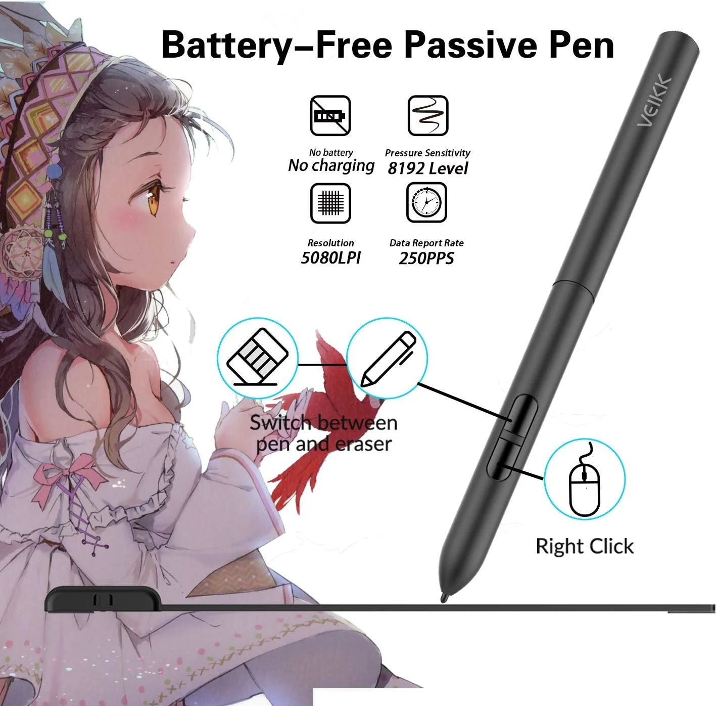 تبلت گرافیکی VEIKK Sketchpad Pro - مشکی تبلت گرافیکی VEIKK Sketchpad Pro - مشکی