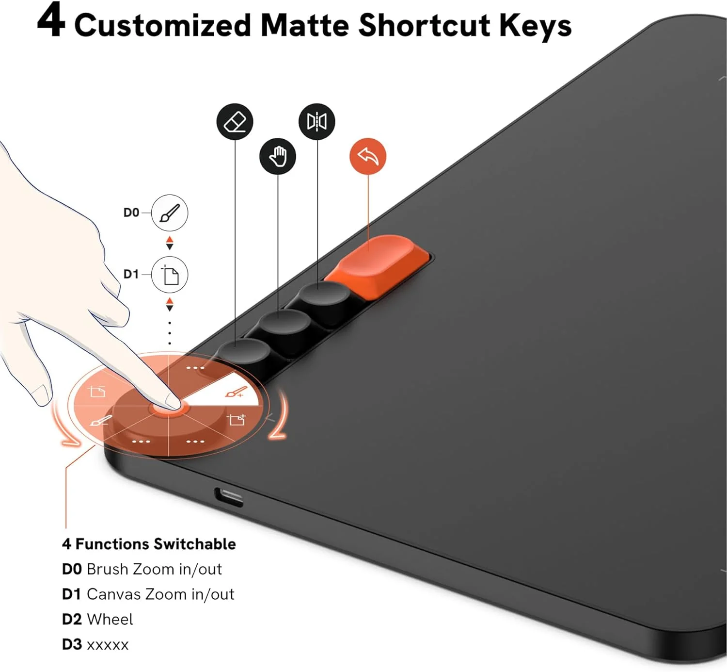 تبلت گرافیکی VEIKK Voila L، تبلت طراحی 10 در 6 اینچی با قلم حساس به فشار، 4 دکمه مکانیکی قابل تنظیم و 1 چرخ، مناسب برای طراحی، آنلاین، امضای الکترونیکی، عکس و فیلم
