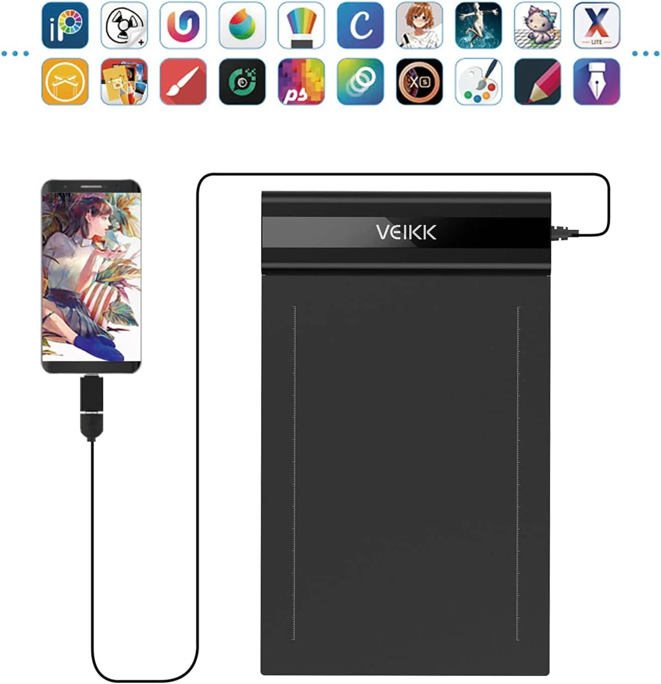 تبلت طراحی گرافیکی فوق العاده باریک VEIKK OSU مدل S640 با قلم بدون نیاز به باتری، 8192 سطح فشار تبلت طراحی گرافیکی فوق العاده باریک VEIKK OSU مدل S640 با قلم بدون نیاز به باتری، 8192 سطح فشار