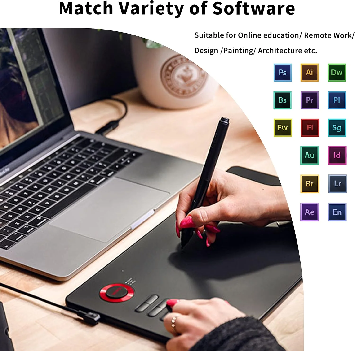 تبلت طراحی گرافیکی VEIKK A15Pro، تبلت قلم دیجیتال 10 در 6 اینچ با 12 کلید میانبر - 1 دکمه چرخشی سریع و قلم غیرفعال بدون نیاز به باتری، پشتیبانی از عملکرد Tilt، برای سیستم عامل های مک/کروم/ویندوز/لینوکس/اندروید