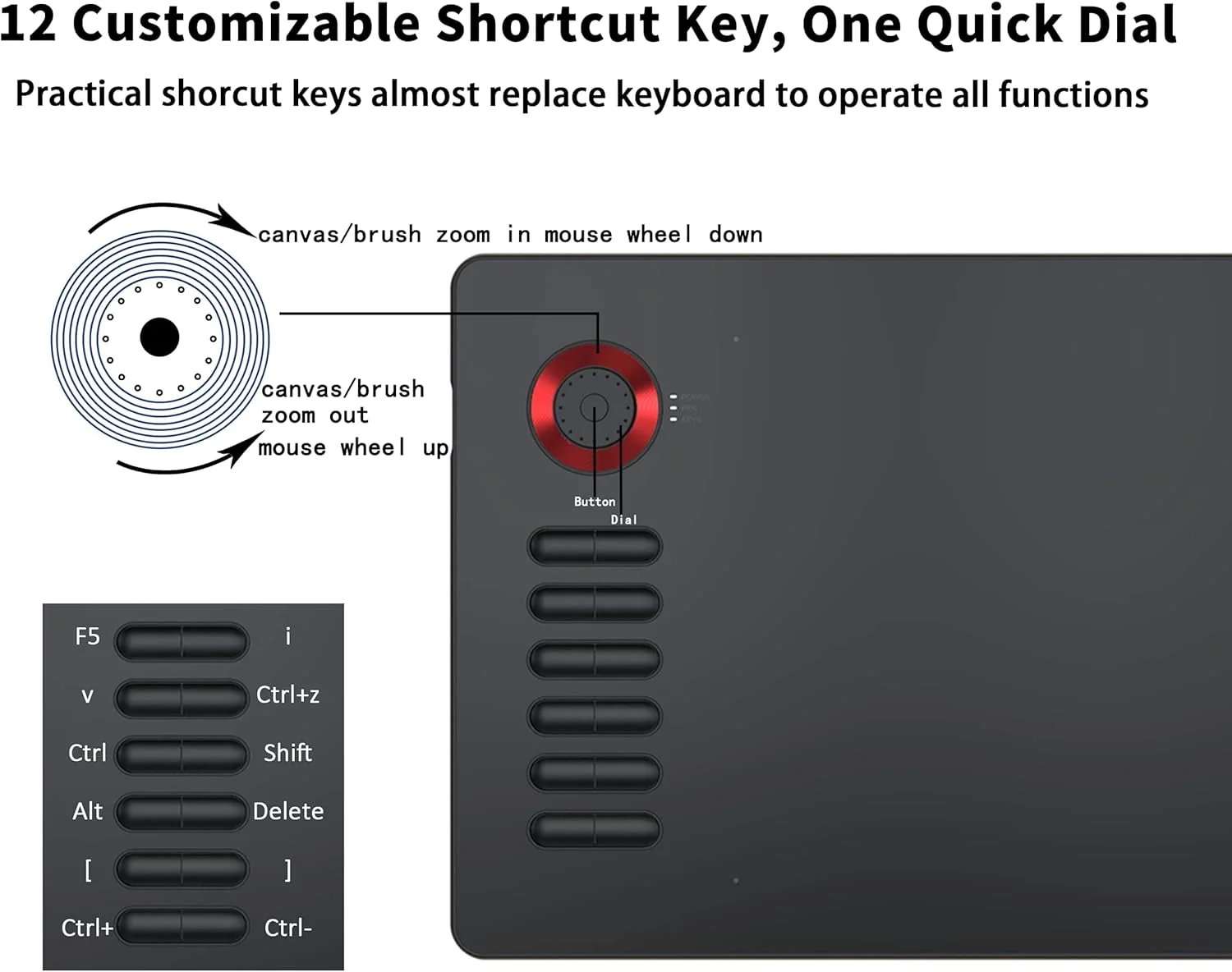 تبلت طراحی گرافیکی VEIKK A15Pro، تبلت قلم دیجیتال 10 در 6 اینچ با 12 کلید میانبر - 1 دکمه چرخشی سریع و قلم غیرفعال بدون نیاز به باتری، پشتیبانی از عملکرد Tilt، برای سیستم عامل های مک/کروم/ویندوز/لینوکس/اندروید