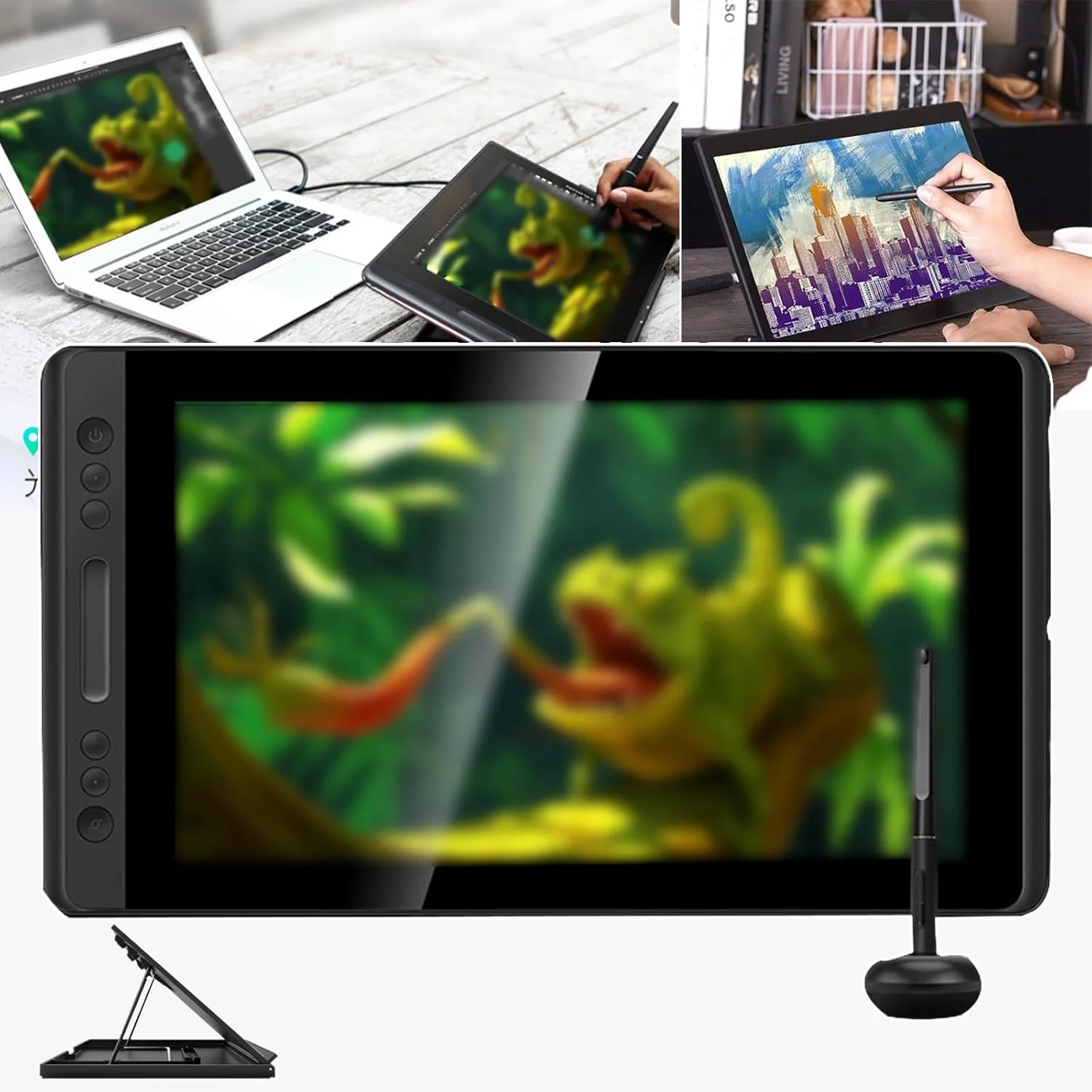 تبلت طراحی 11.6 اینچی - مانیتور گرافیکی و طراحی با صفحه نمایش، ارتفاع حسگر 10 میلی‌متری، با پایه و قلم قابل تنظیم، برای تصاویر دستی، A