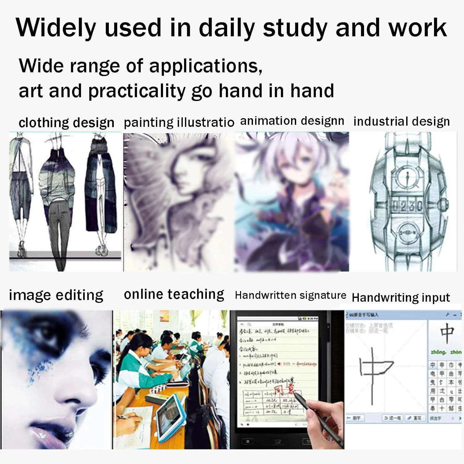 تبلت طراحی 11.6 اینچی - مانیتور گرافیکی و طراحی با صفحه نمایش، ارتفاع حسگر 10 میلی‌متری، با پایه و قلم قابل تنظیم، برای تصاویر دستی، A