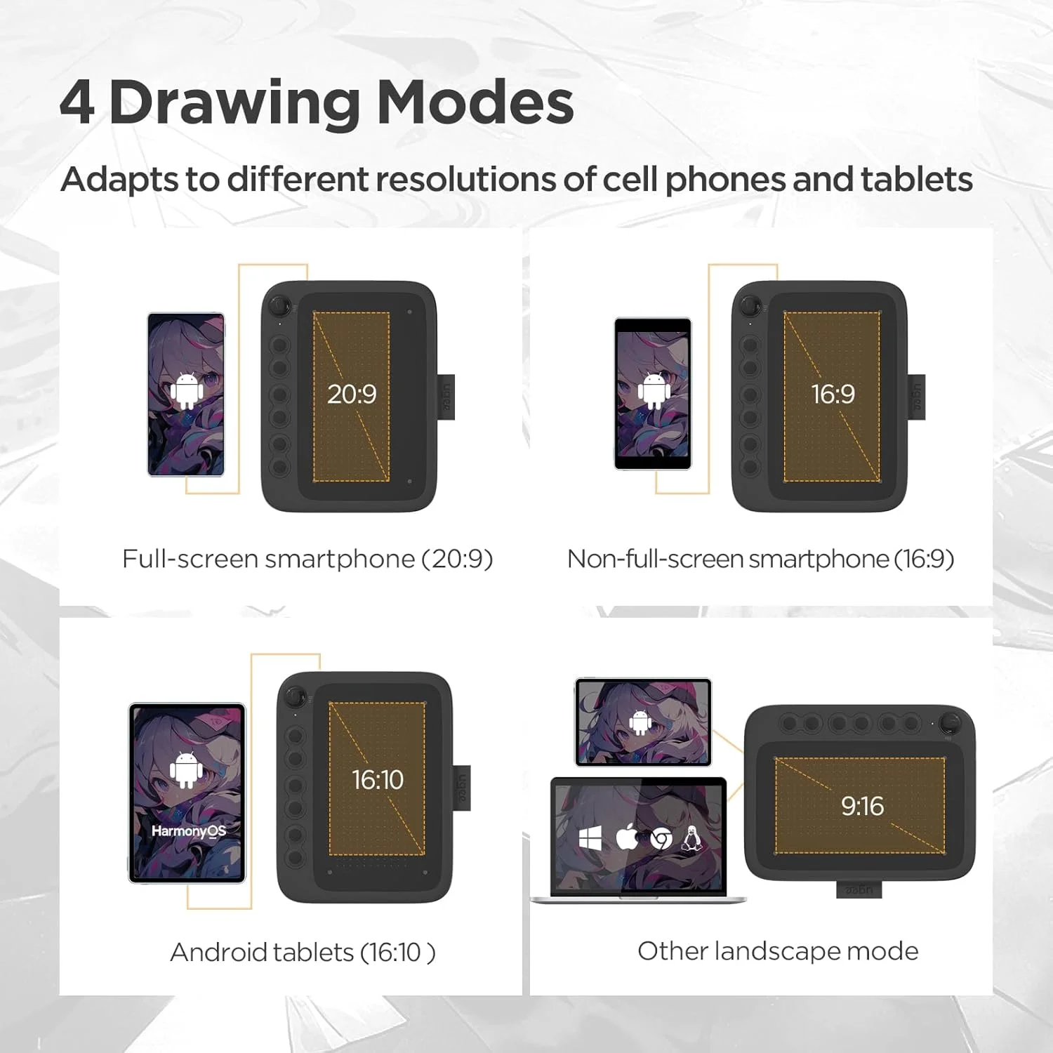 تبلت طراحی UGEE Q6 سایز 6.5x4 اینچ مناسب گوشی اندروید با 6 کلید میانبر، تبلت گرافیکی با حالت طراحی قابل تنظیم، تبلت نوشتن موبایل مناسب طراحی/کلاس آنلاین/یادداشت های اداری سازگار با مک/ویندوز/کروم