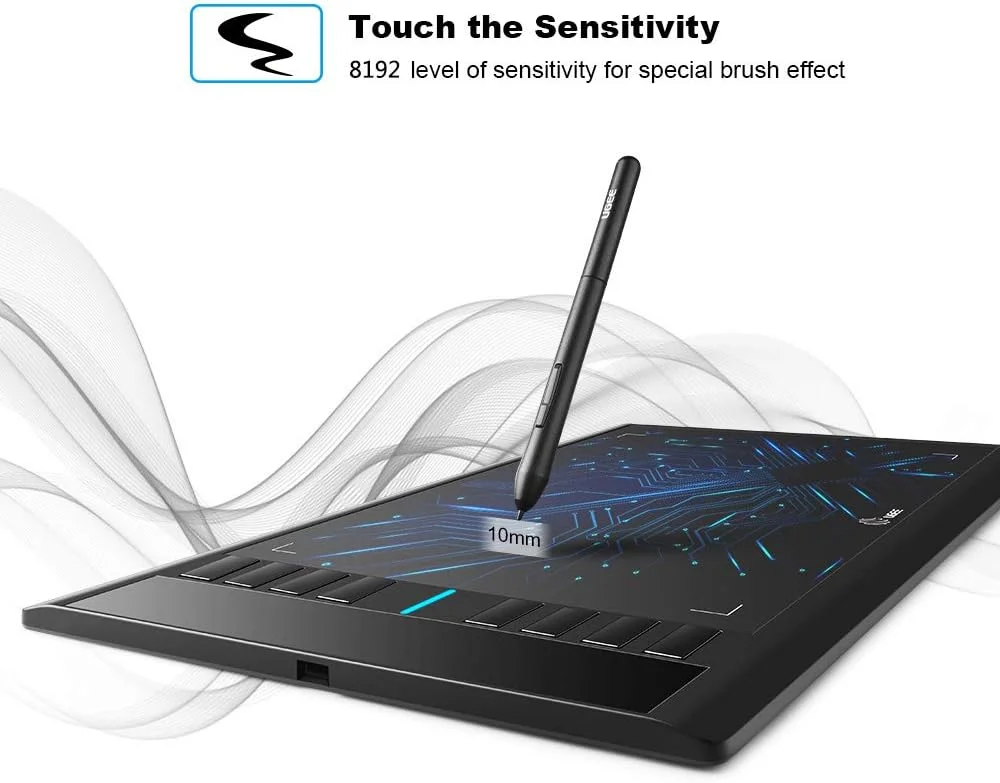 تبلت گرافیکی UGEE M708، تبلت طراحی بزرگ 10 در 6 اینچ، قلم استایلوس بدون باتری با 8192 سطح فشار، 8 کلید میانبر، سازگار با ویندوز 10/8/7 و مک او اس برای هنرمندان، طراحان و مبتدیان تبلت گرافیکی UGEE M708، تبلت طراحی بزرگ 10 در 6 اینچ، قلم استایلوس بدون باتری با 8192 سطح فشار، 8 کلید میانبر، سازگار با ویندوز 10/8/7 و مک او اس برای هنرمندان، طراحان و مبتدیان