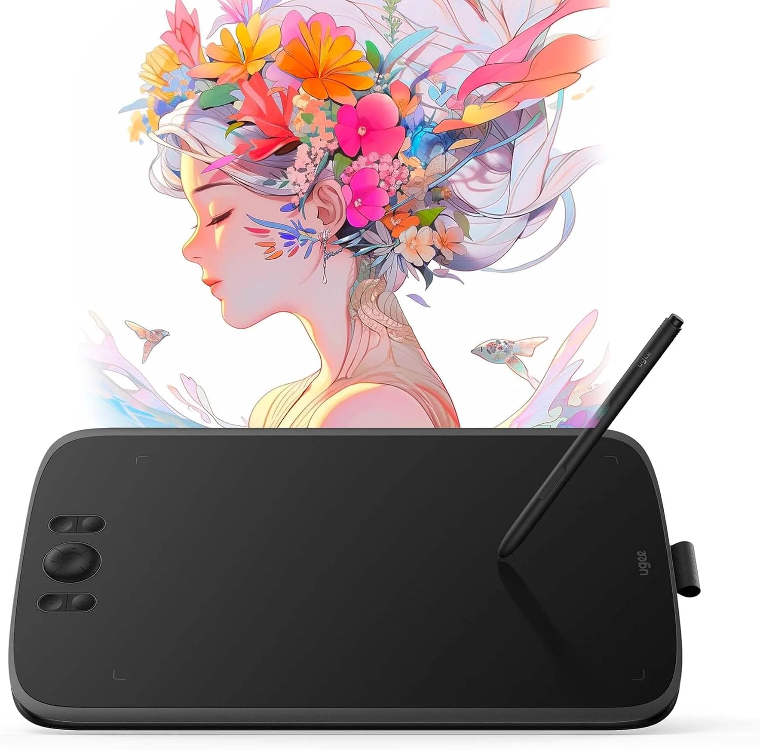 تبلت طراحی گرافیکی UGEE M808، تبلت طراحی دیجیتال 10X6.25 اینچی با 8 کلید میانبر، قلم 8192 سطح سازگار با Chromebook، Linux، Windows 7/8/10/11، macOS 10.10 (M808)