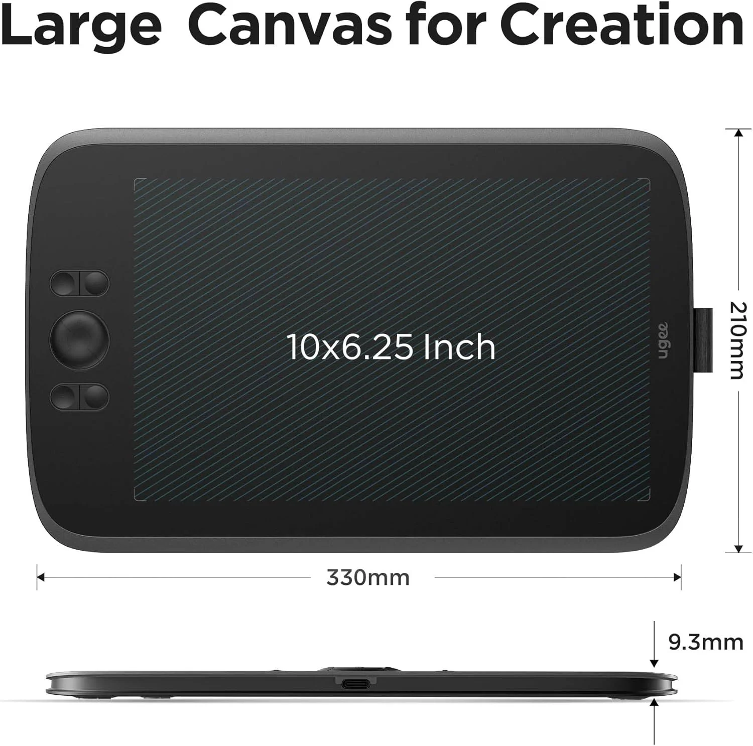 تبلت طراحی UGEE مدل M808 با ابعاد 10x6.25 اینچ، تبلت گرافیکی با 8 کلید میانبر قابل تنظیم، قلم بدون باتری نسل جدید با 8192 سطح فشار برای طراحی دیجیتال، سازگار با سیستم عامل های مک، اندروید و ویندوز