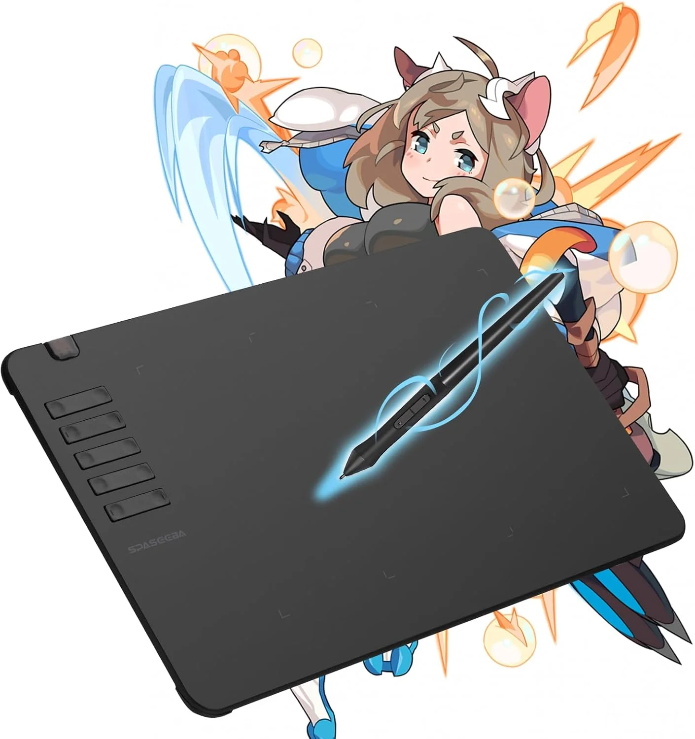 تبلت طراحی گرافیکی T906، تبلت هنری دیجیتال 10x6.25 اینچی با قلم بدون باتری حساس به فشار 8192، 10 کلید میانبر، تبلت قلم فوق العاده نازک برای مک، کامپیوتر و اندروید