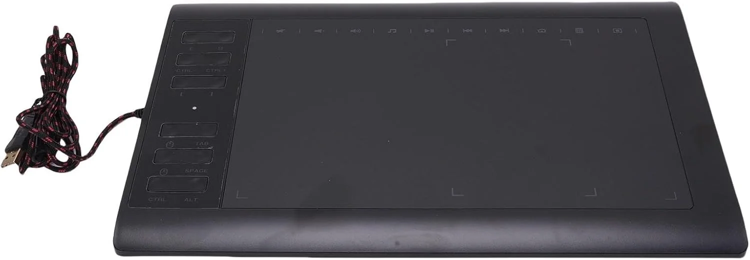 تبلت طراحی گرافیکی سوراندی، پد طراحی با ناحیه فعال بزرگ 10x6 اینچ با قلم حساس به فشار 8192 سطح و 12 کلید میانبر، برای نقاشی و طراحی