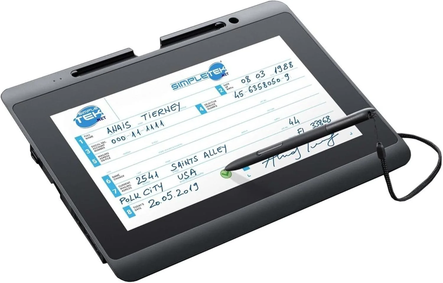 تبلت گرافیکی SIMPLETEK با قلم برای امضای گرافومتری و PDF | مجموعه امضای DTH-1152 | نرم افزار امضای PDF گنجانده شده است