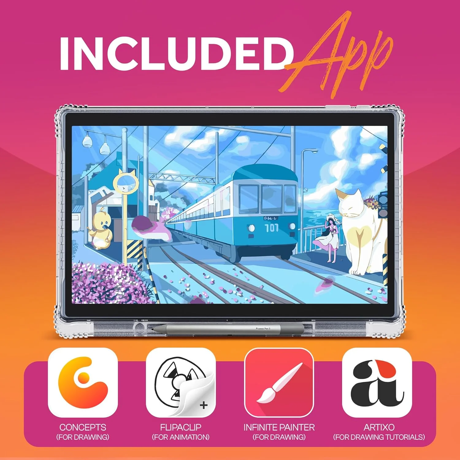 تبلت طراحی X11 • بدون نیاز به کامپیوتر • صفحه نمایش 11 اینچی • برنامه ها و آموزش های طراحی • قلم استایلوس • قابل حمل • مستقل • بهترین هدیه برای هنرمندان گرافیک دیجیتال مبتدی • PX11