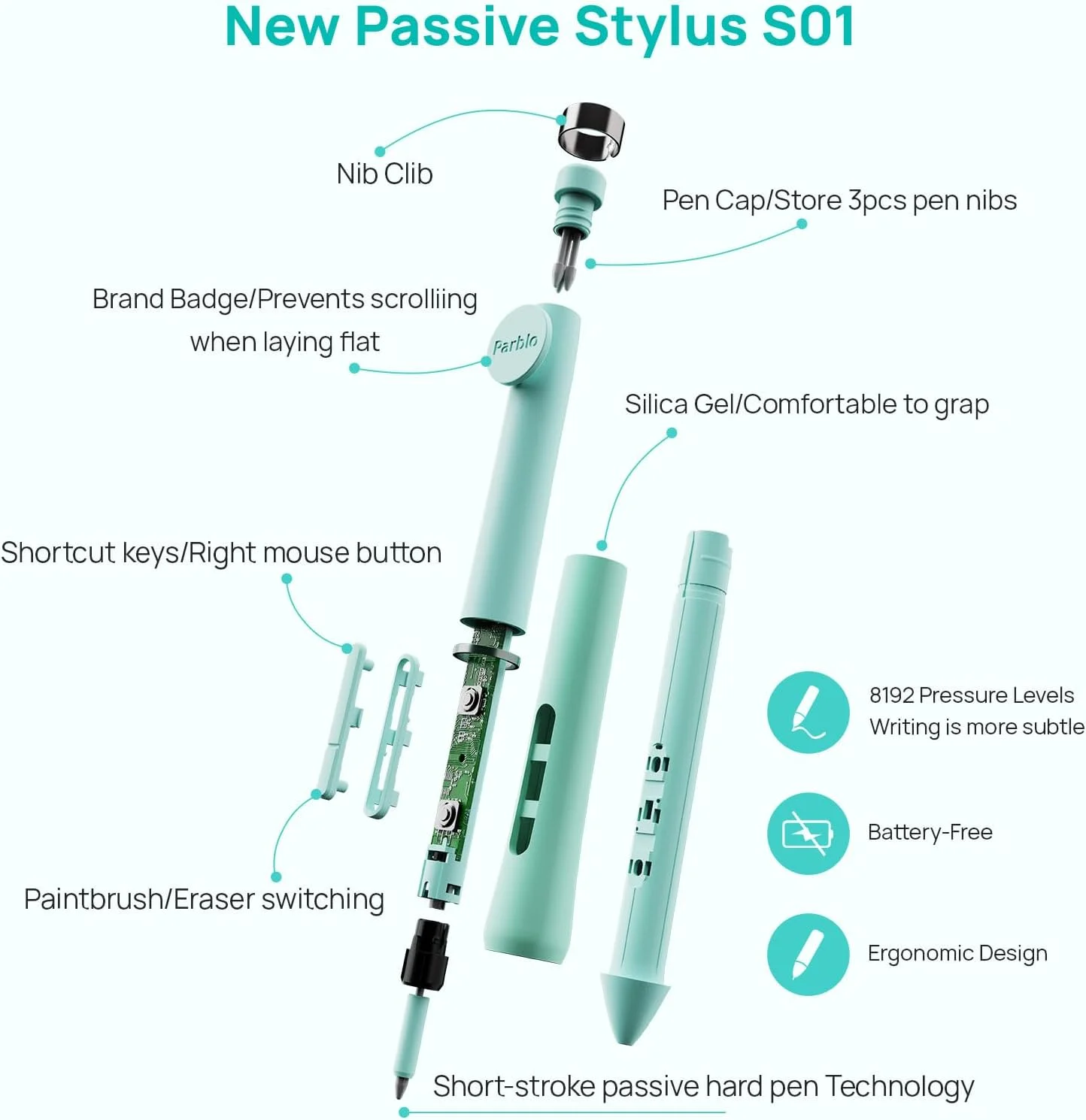 تبلت طراحی پاربلو اینتنگبو X7، تبلت گرافیکی 7x4 اینچ، تبلت طراحی دیجیتال با قابلیت تغییر حالت، 6 کلید قابل تنظیم، قلم بدون نیاز به باتری S01 برای هنر دیجیتال، طراحی، کار با ویندوز/مک، اندروید تبلت طراحی پاربلو اینتنگبو X7، تبلت گرافیکی 7x4 اینچ، تبلت طراحی دیجیتال با قابلیت تغییر حالت، 6 کلید قابل تنظیم، قلم بدون نیاز به باتری S01 برای هنر دیجیتال، طراحی، کار با ویندوز/مک، اندروید