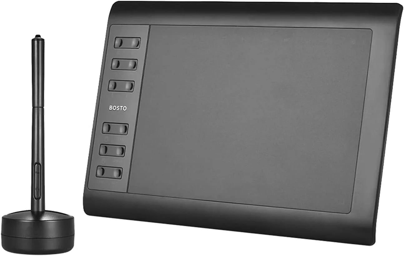 تبلت گرافیکی 1060 پلاس، تبلت طراحی دیجیتال برای نقاشی و انیمیشن، صفحه 10 در 6 اینچ، حساسیت فشار 8192 سطح با قلم بی سیم بدون نیاز به باتری برای طراحی