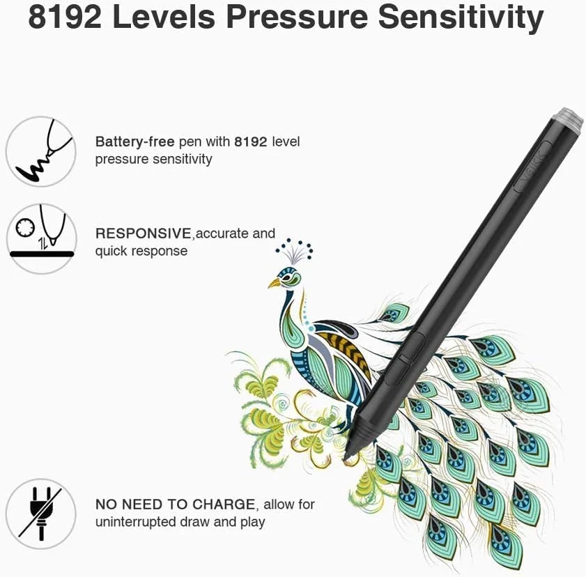 تبلت طراحی گرافیکی T15، تبلت طراحی دیجیتال 10x6 اینچ با 8192 سطح حساسیت، دکمه مشکی 5080 LPI تبلت طراحی گرافیکی T15، تبلت طراحی دیجیتال 10x6 اینچ با 8192 سطح حساسیت، دکمه مشکی 5080 LPI