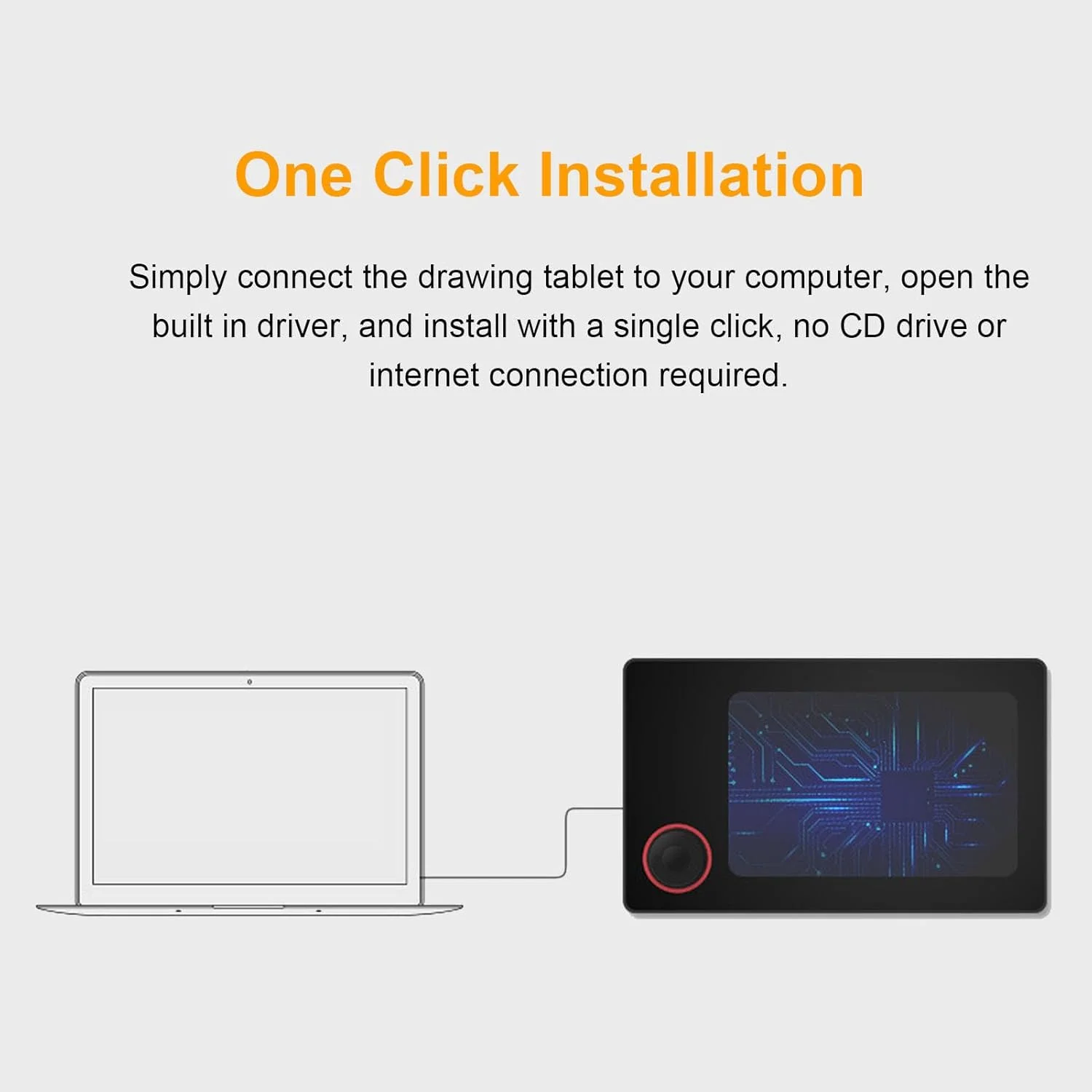 تبلت طراحی دیجیتال حرفه ای Jiawu 5080LPI با قلم 8192 سطح فشار بدون نیاز به باتری برای کامپیوتر