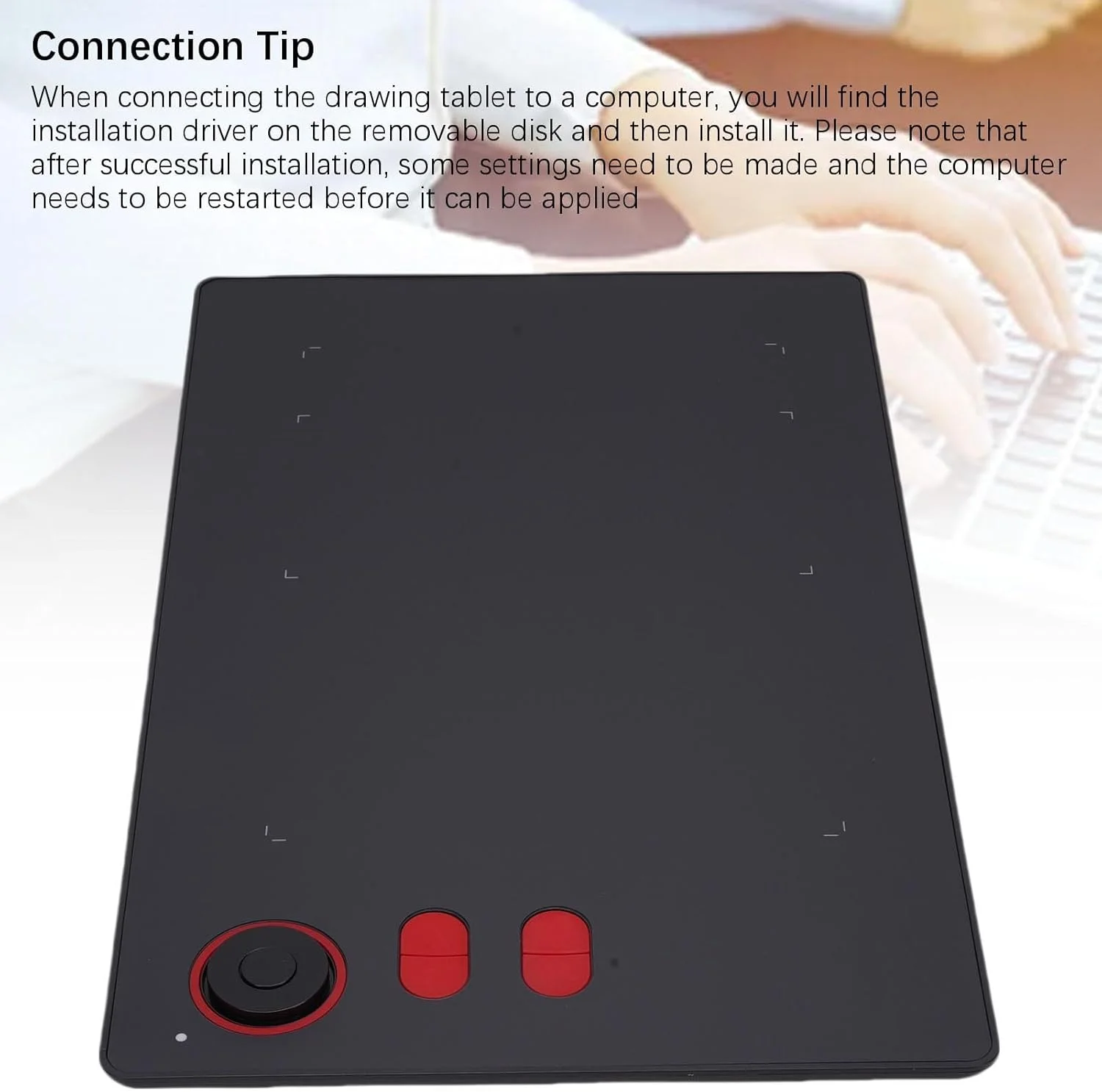 تبلت گرافیکی با قلم حساس به فشار 8192 سطح، تبلت طراحی 10x6 اینچی با کلیدهای قابل تنظیم برای کار از راه دور و دوره های آنلاین، پشتیبانی از اکسل و پاورپوینت