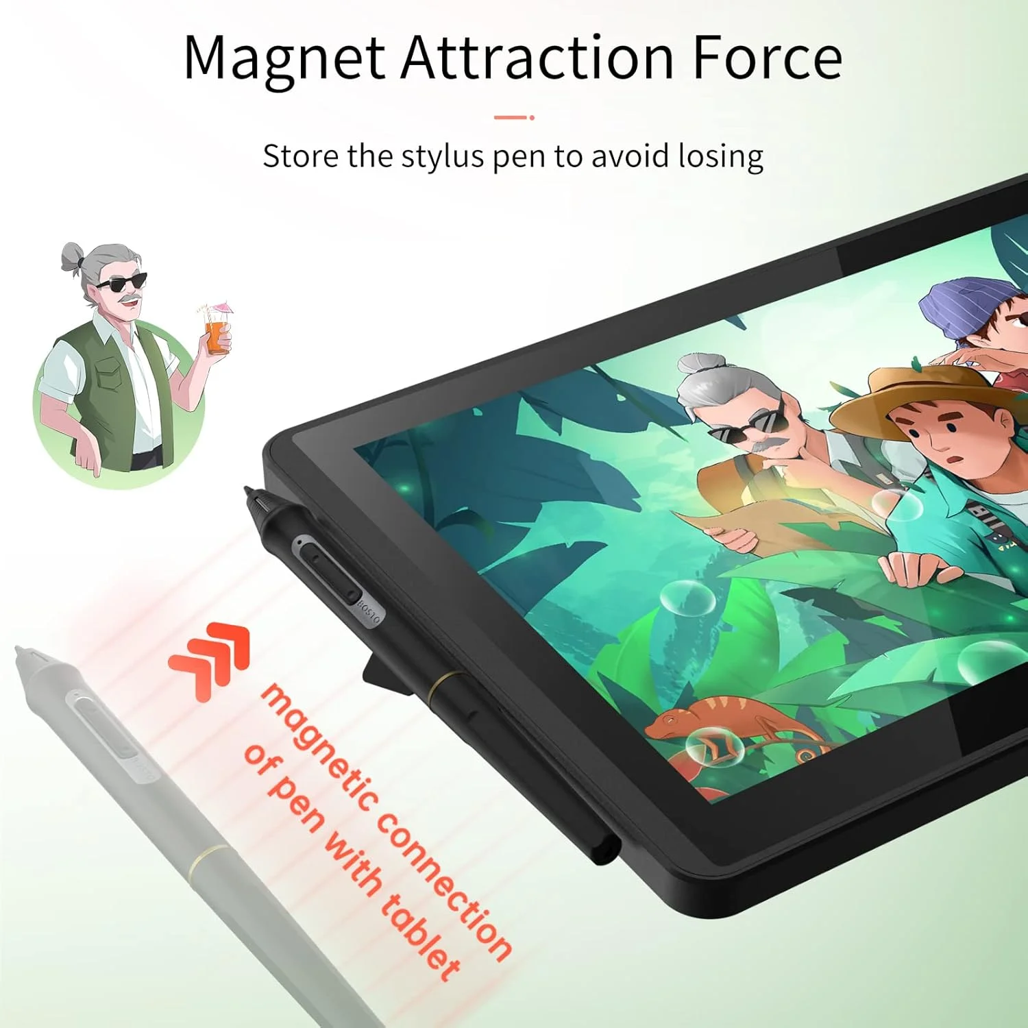 تبلت طراحی گرافیکی آیرووامی 12HD-A H-IPS LCD سایز 11.6 اینچ، رزولوشن 1366x768، سطح فشار 8192، تکنولوژی پسیو با قابلیت تشخیص زاویه، پشتیبانی از ویندوز و مک او اس، تغذیه از طریق USB، مصرف پایین