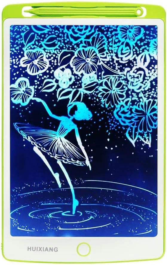 تخته نوشتن LCD تبلت نوشتن 10 اینچی رنگارنگ نوت پد الکترونیکی تخته سیاه تبلت نوشتن پد طراحی دیجیتال تبلت گرافیکی کودکان پسران دختران سبز