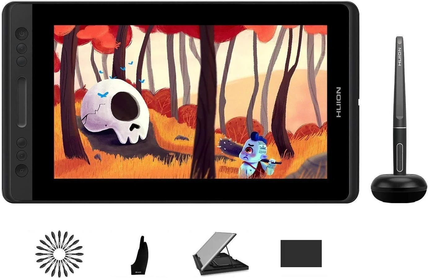 تبلت گرافیکی HUION Kamvas Pro 13 با صفحه نمایش 13.3 اینچی، مانیتور طراحی گرافیکی تمام لمینت، با پایه قابل تنظیم، ایده آل برای کار از خانه و آموزش از راه دور