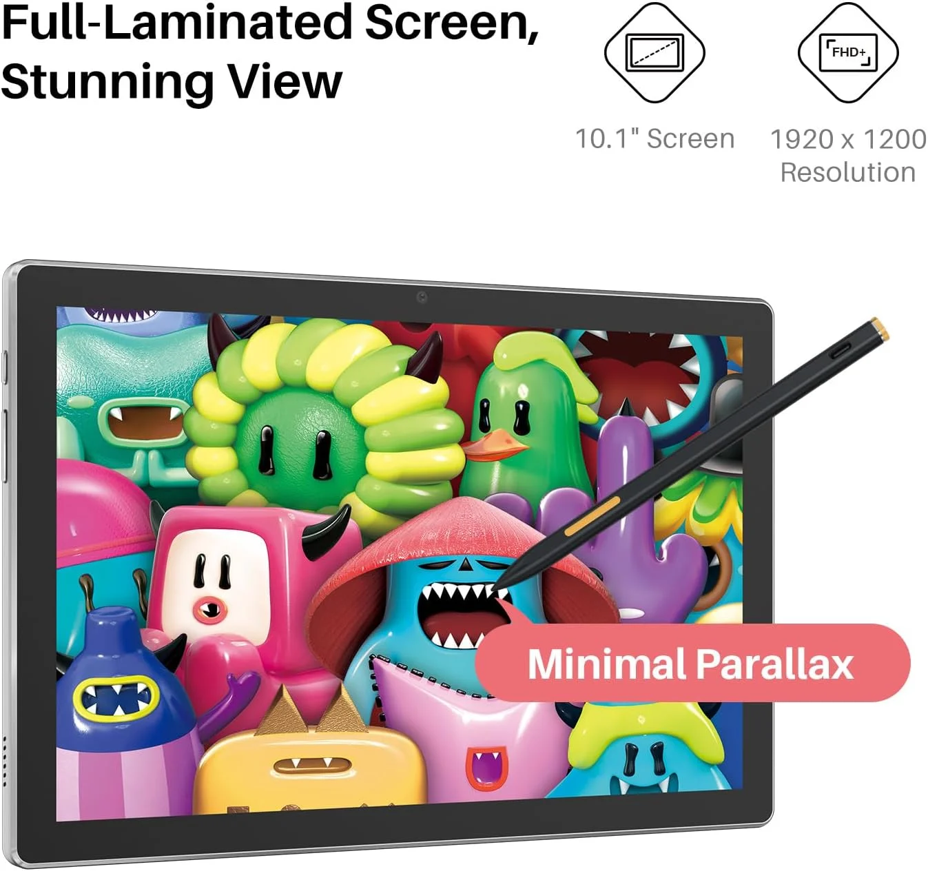 تبلت طراحی مستقل HUION Kamvas Slate 10 بدون نیاز به کامپیوتر با صفحه نمایش کاملا لمینت شده، تبلت هنری دیجیتال 10.1 اینچی با قلم استایلوس 4096 سطح، اندروید 12، 8 گیگابایت + 128 گیگابایت برای هنرمندان مبتدی