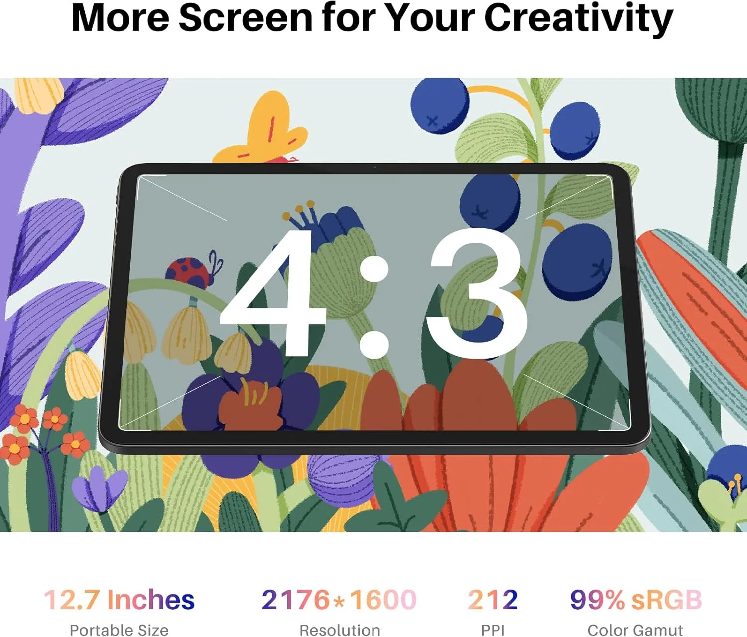 تبلت طراحی مستقل HUION Kamvas Slate 13، تبلت هنری دیجیتال 12.7 اینچی با رزولوشن 2K QHD بدون نیاز به کامپیوتر، صفحه نمایش کاملاً لمینت شده با قلم H، 8G+256G، اندروید 14، باتری 10000mAh قابل حمل