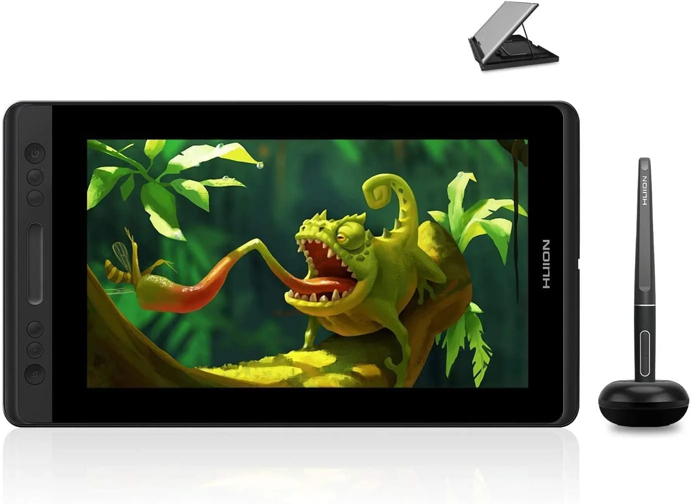 تبلت طراحی هویون Kamvas Pro 12 با صفحه نمایش 11.6 اینچی، مانیتور طراحی گرافیکی با قلم بدون باتری و پایه قابل تنظیم، 8192 سطح فشار قلم (GT-116)