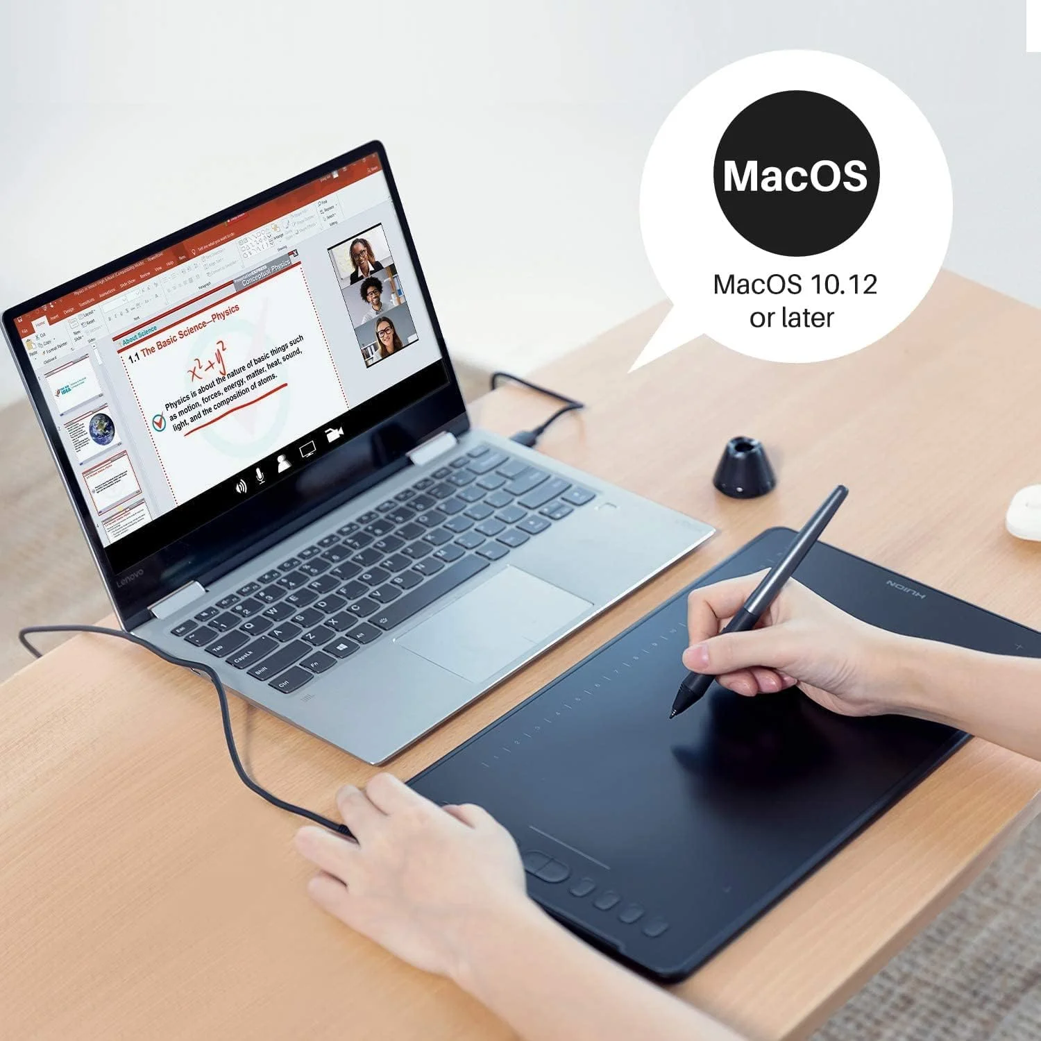 تبلت طراحی گرافیکی Huion Inspiroy H1161 مدل 2019، پشتیبانی از دستگاه های اندرویدی، 8192 سطح فشار قلم با قلم بدون نیاز به باتری، 10 کلید میانبر