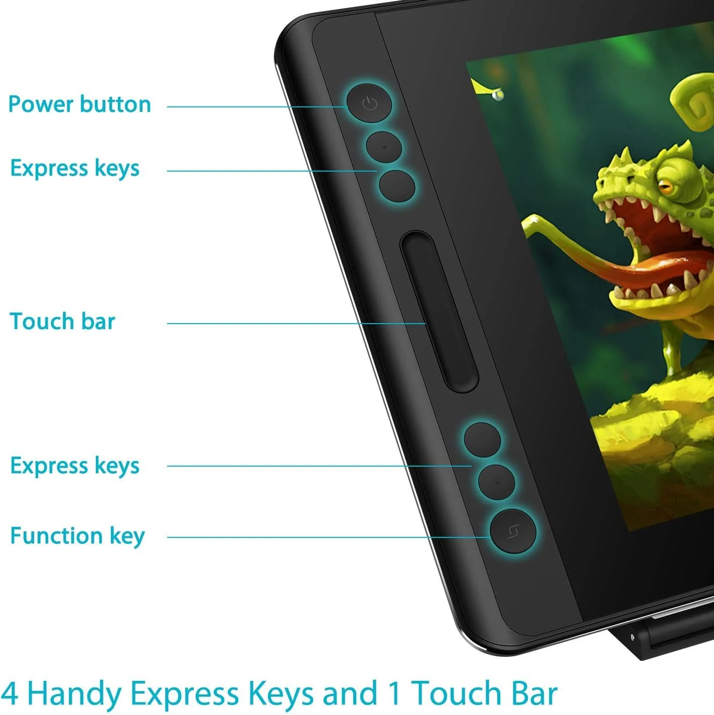 تبلت طراحی هویون Kamvas Pro 12 با صفحه نمایش 11.6 اینچی، مانیتور طراحی گرافیکی با قلم بدون باتری و پایه قابل تنظیم، 8192 سطح فشار قلم (GT-116)