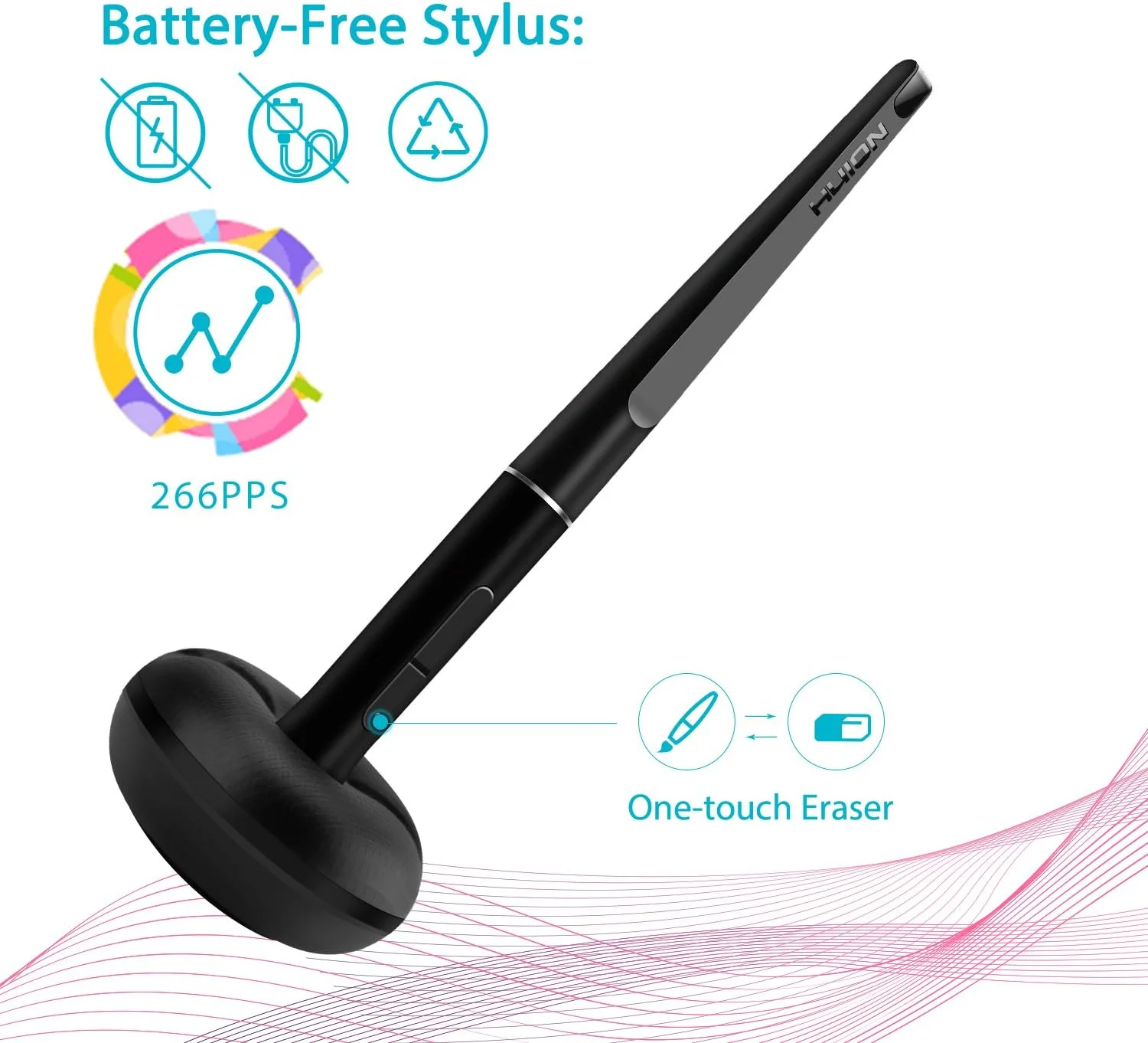 تبلت طراحی گرافیکی Huion Inspiroy Q11K V2 با قلم بدون باتری و حساس به فشار 8192 به همراه دستکش هنرمند و 18 نوک قلم