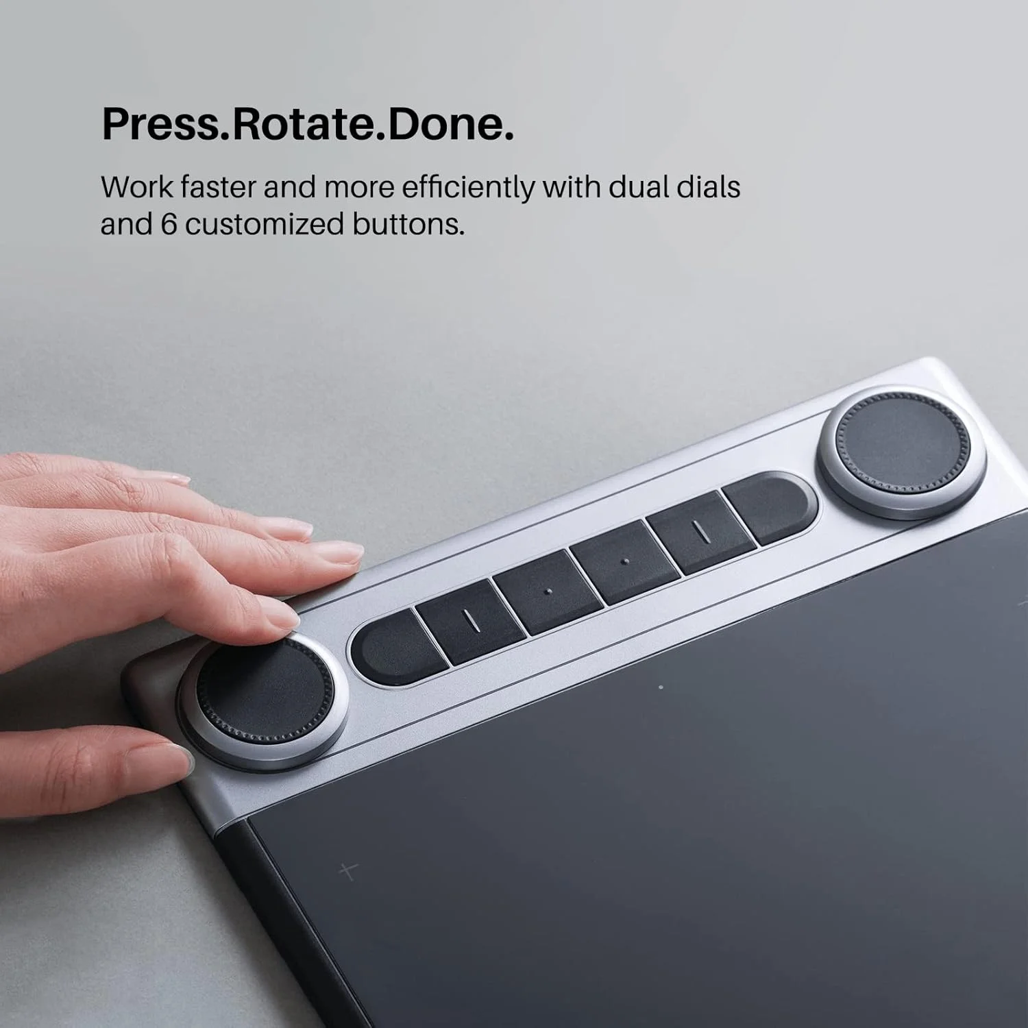 تبلت طراحی گرافیکی بی سیم بلوتوثی HUION Inspiroy Dial 2 با دو دکمه چرخشی، 6 کلید میانبر قابل برنامه ریزی، قلم دیجیتال بدون باتری PW517 برای مک، ویندوز، لینوکس و اندروید