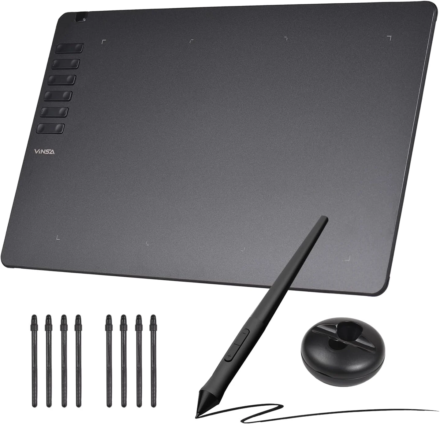 تبلت طراحی گرافیکی T1161 فوق العاده نازک برای طراحی و خلق آثار هنری به همراه قلم بدون باتری، 8 نوک قلم، 8192 سطح فشار، 12 کلید میانبر قابل تنظیم، سازگار با ویندوز، اندروید و OTG از DOOMUN