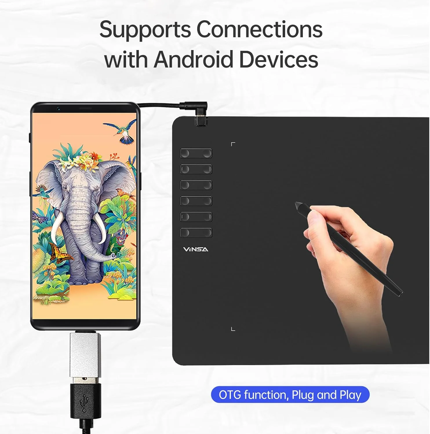 تبلت طراحی گرافیکی T1161 فوق العاده نازک برای طراحی و خلق آثار هنری به همراه قلم بدون باتری، 8 نوک قلم، 8192 سطح فشار، 12 کلید میانبر قابل تنظیم، سازگار با ویندوز، اندروید و OTG از DOOMUN تبلت طراحی گرافیکی T1161 فوق العاده نازک برای طراحی و خلق آثار هنری به همراه قلم بدون باتری، 8 نوک قلم، 8192 سطح فشار، 12 کلید میانبر قابل تنظیم، سازگار با ویندوز، اندروید و OTG از DOOMUN
