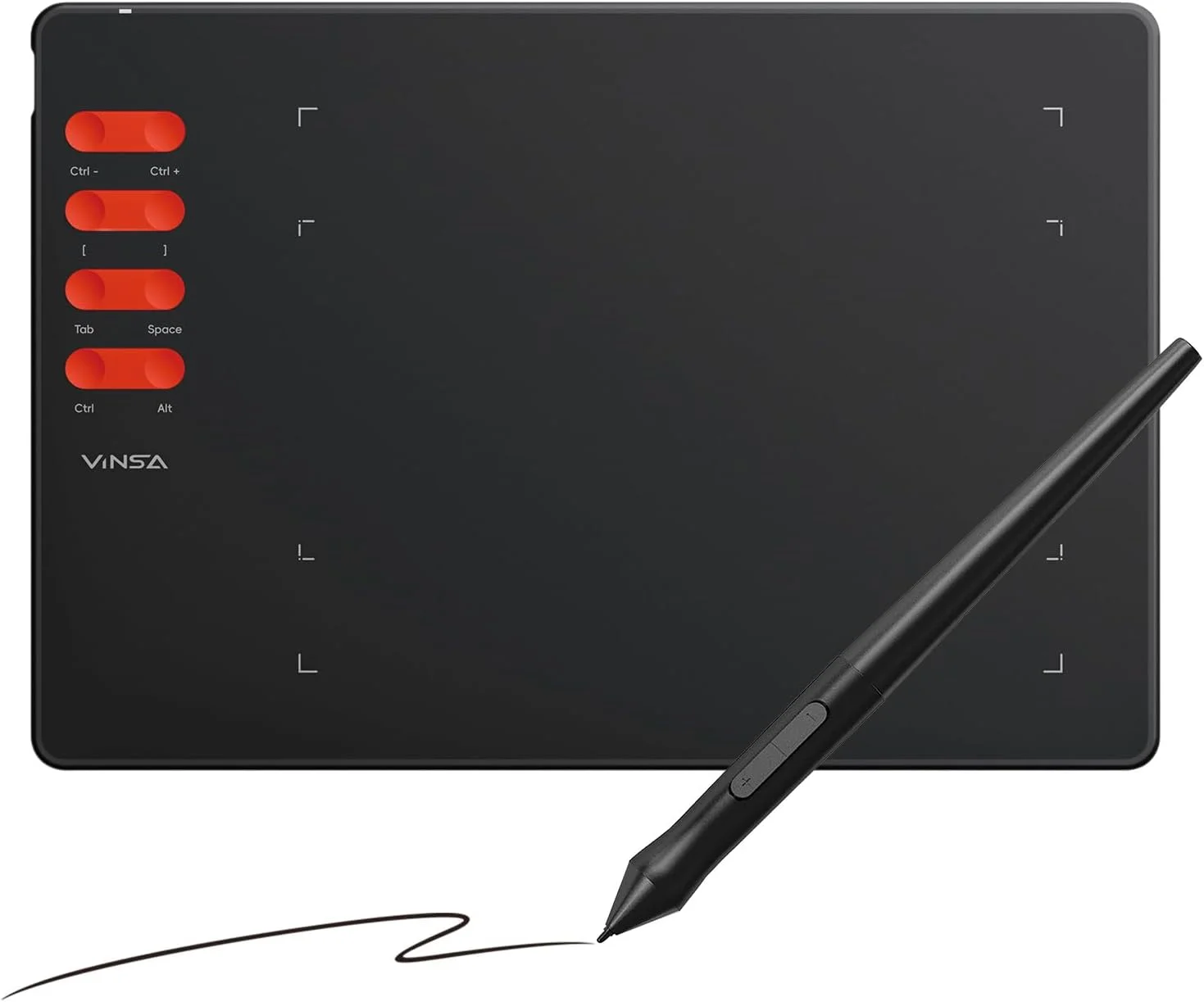 تبلت طراحی گرافیکی با 16384 سطح حساسیت به فشار، قلم بدون باتری، 8 کلید میانبر، سازگار با ویندوز، اندروید و OTG برای طراحی هنری، اسکچ، آموزش و نقاشی