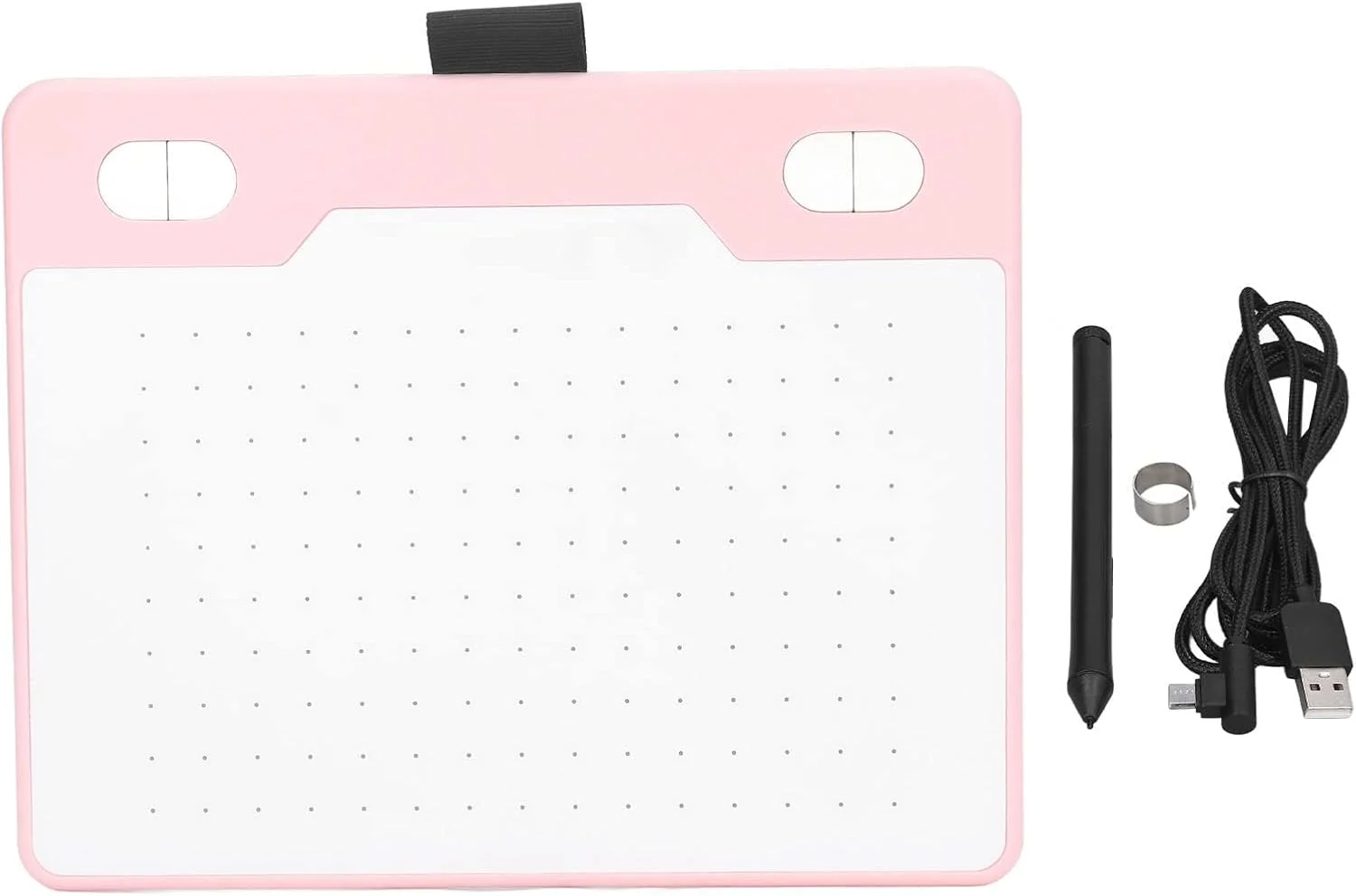 تبلت طراحی گرافیکی، 155x100 میلی‌متر، 233 PPS، 5080 LPI، 8192 سطح حساسیت قلم، پورت USB، تبلت هنری دیجیتال با 4 کلید قابل تنظیم، تبلت گرافیکی برای طراحی دیجیتال و آموزش آنلاین (صورتی)