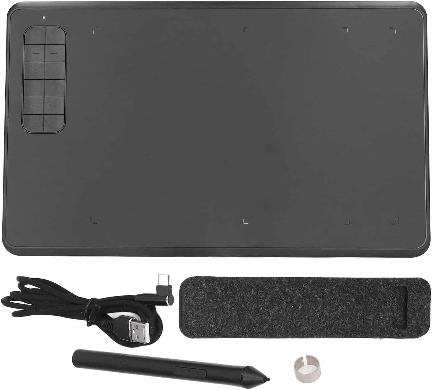 تبلت طراحی گرافیکی، تبلت گرافیکی دیجیتال چند منظوره با قلم بدون باتری حساس به فشار 8192، تبلت قلم استایلوس بدون نیاز به درایور با 12 کلید میانبر برای ویندوز و اندروید