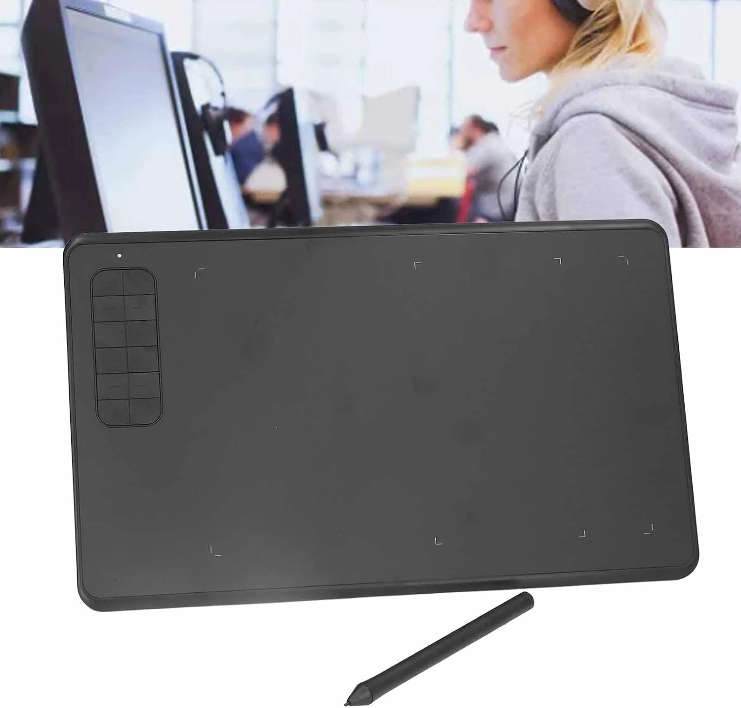 تبلت طراحی گرافیکی، تبلت گرافیکی دیجیتال چند منظوره با قلم بدون باتری حساس به فشار 8192، تبلت قلم استایلوس بدون نیاز به درایور با 12 کلید میانبر برای ویندوز و اندروید تبلت طراحی گرافیکی، تبلت گرافیکی دیجیتال چند منظوره با قلم بدون باتری حساس به فشار 8192، تبلت قلم استایلوس بدون نیاز به درایور با 12 کلید میانبر برای ویندوز و اندروید