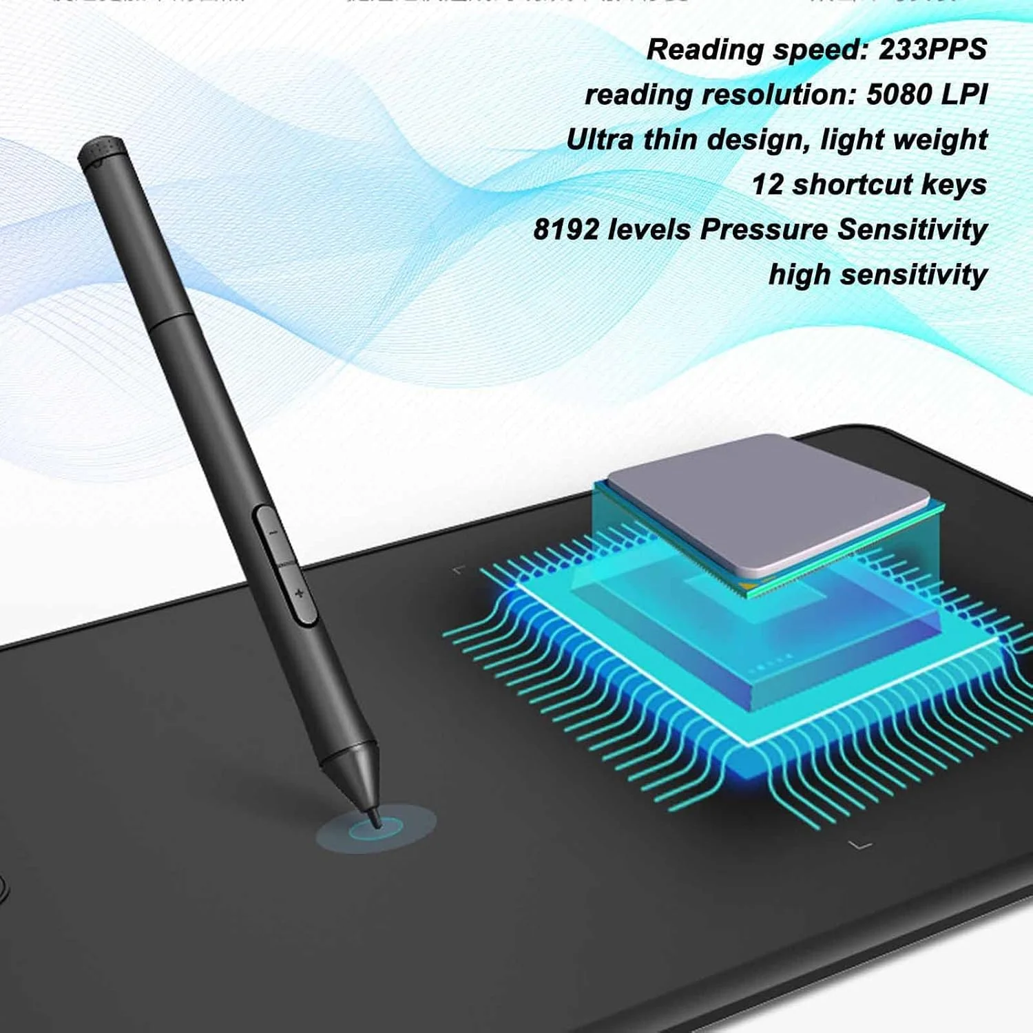 تبلت طراحی گرافیکی، تبلت گرافیکی دیجیتال چند منظوره با قلم بدون باتری حساس به فشار 8192، تبلت قلم استایلوس بدون نیاز به درایور با 12 کلید میانبر برای ویندوز و اندروید تبلت طراحی گرافیکی، تبلت گرافیکی دیجیتال چند منظوره با قلم بدون باتری حساس به فشار 8192، تبلت قلم استایلوس بدون نیاز به درایور با 12 کلید میانبر برای ویندوز و اندروید