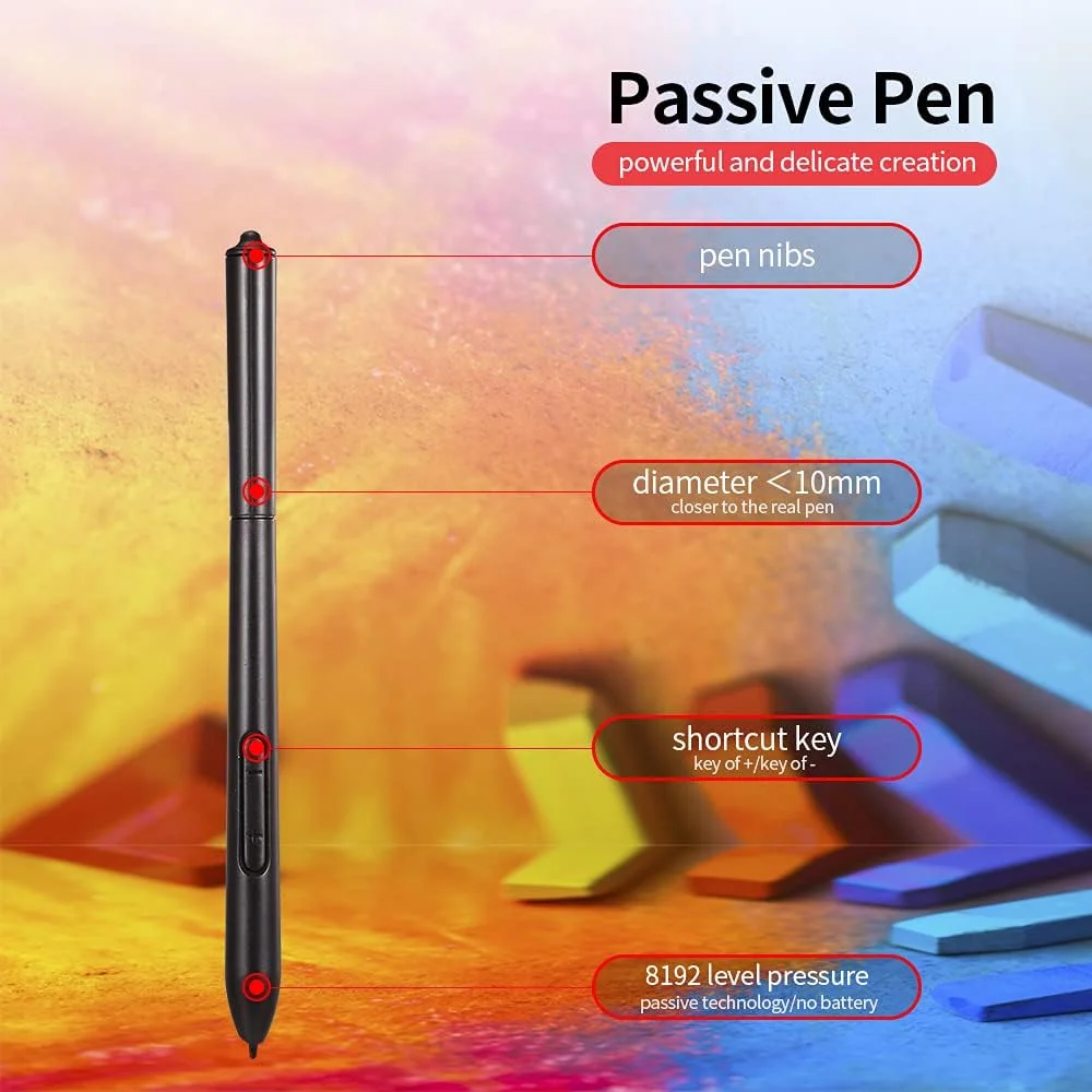 تبلت گرافیکی 1060 پلاس با صفحه طراحی بزرگ 10 در 6 اینچ، قلم پسیو با 8192 سطح فشار، رزولوشن 5080 LPI، عملکرد بالا، سازگاری گسترده برای تلفن، لپ تاپ، دسکتاپ، ویندوز، مک او اس ایکس، اندروید