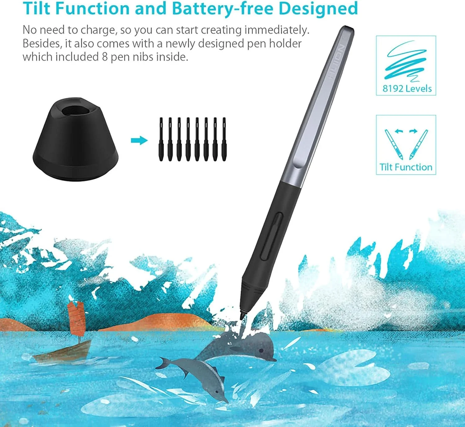 تبلت گرافیکی، تبلت های دیجیتال طراحی حرفه ای، کنترل طبیعی و قلم استایلوس بدون باتری با دقت بالا، پشتیبانی از شیب، 8192 سطح تبلت گرافیکی، تبلت های دیجیتال طراحی حرفه ای، کنترل طبیعی و قلم استایلوس بدون باتری با دقت بالا، پشتیبانی از شیب، 8192 سطح