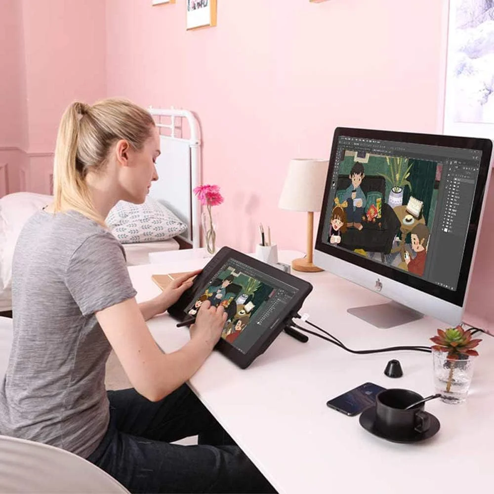 صفحه نمایش تبلت طراحی هنری IPS HD 15.6 اینچی با قلم حساس به فشار 8192 سطح و دستکش تبلت طراحی