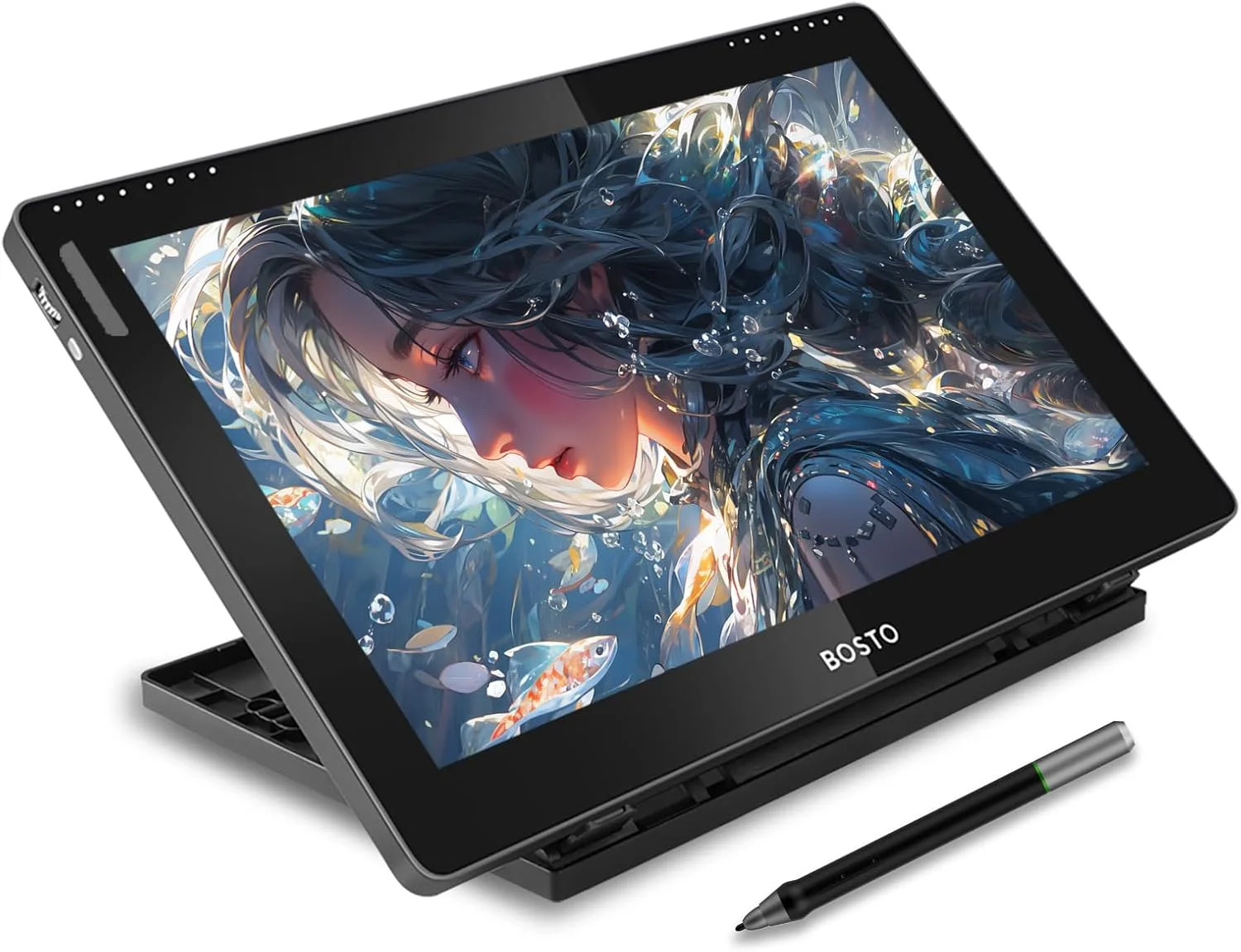 نمایشگر تبلت طراحی گرافیکی Fawoonu 16HD 15.6 اینچی IPS، رزولوشن بالا 1920 * 1080، سطح فشار 16K با قلم استایلوس، 20 عدد نوک قلم، دیسک USB 16 گیگابایتی، دستکش، پارچه تمیز کننده